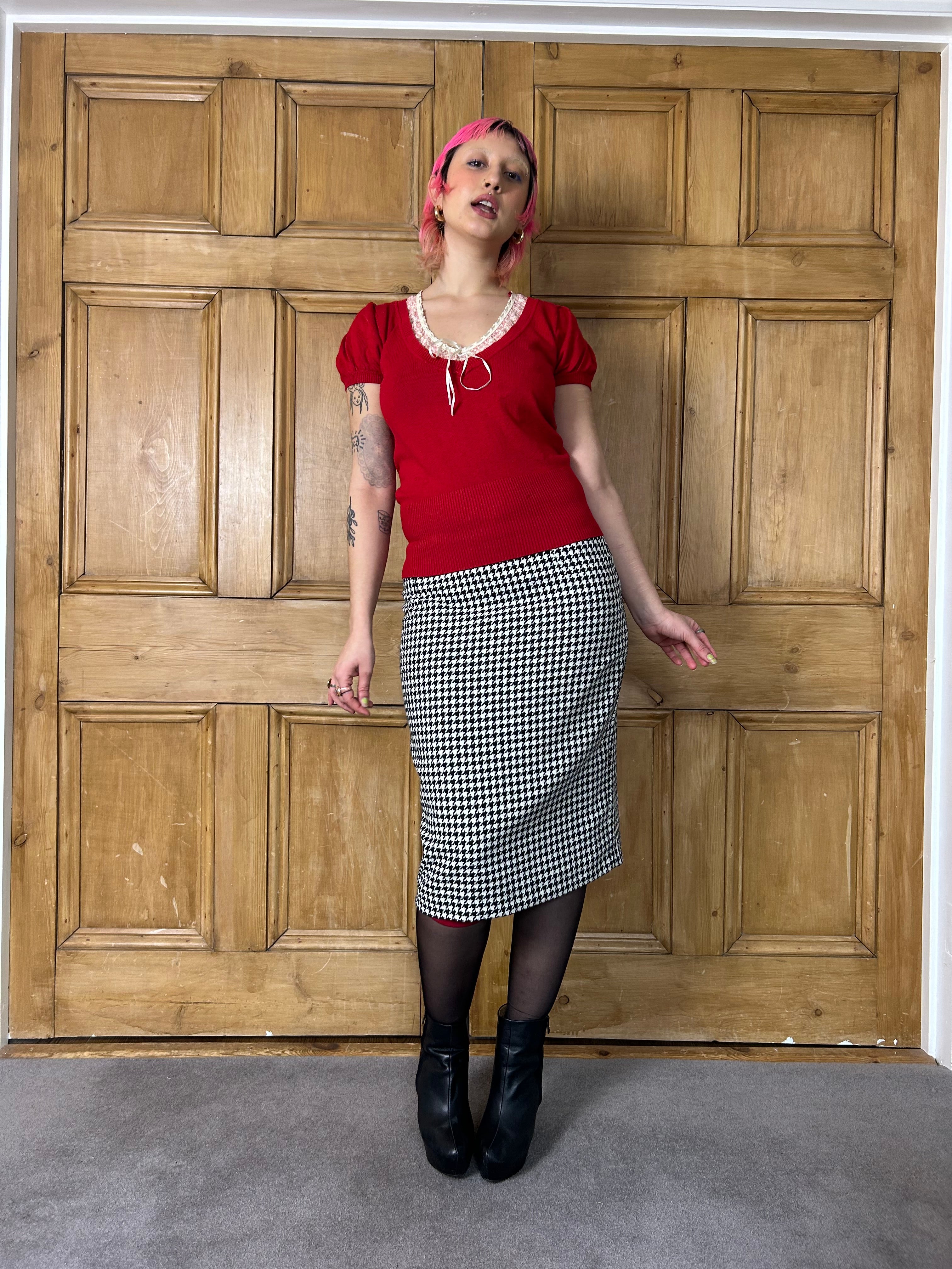 Houndstooth Skirt