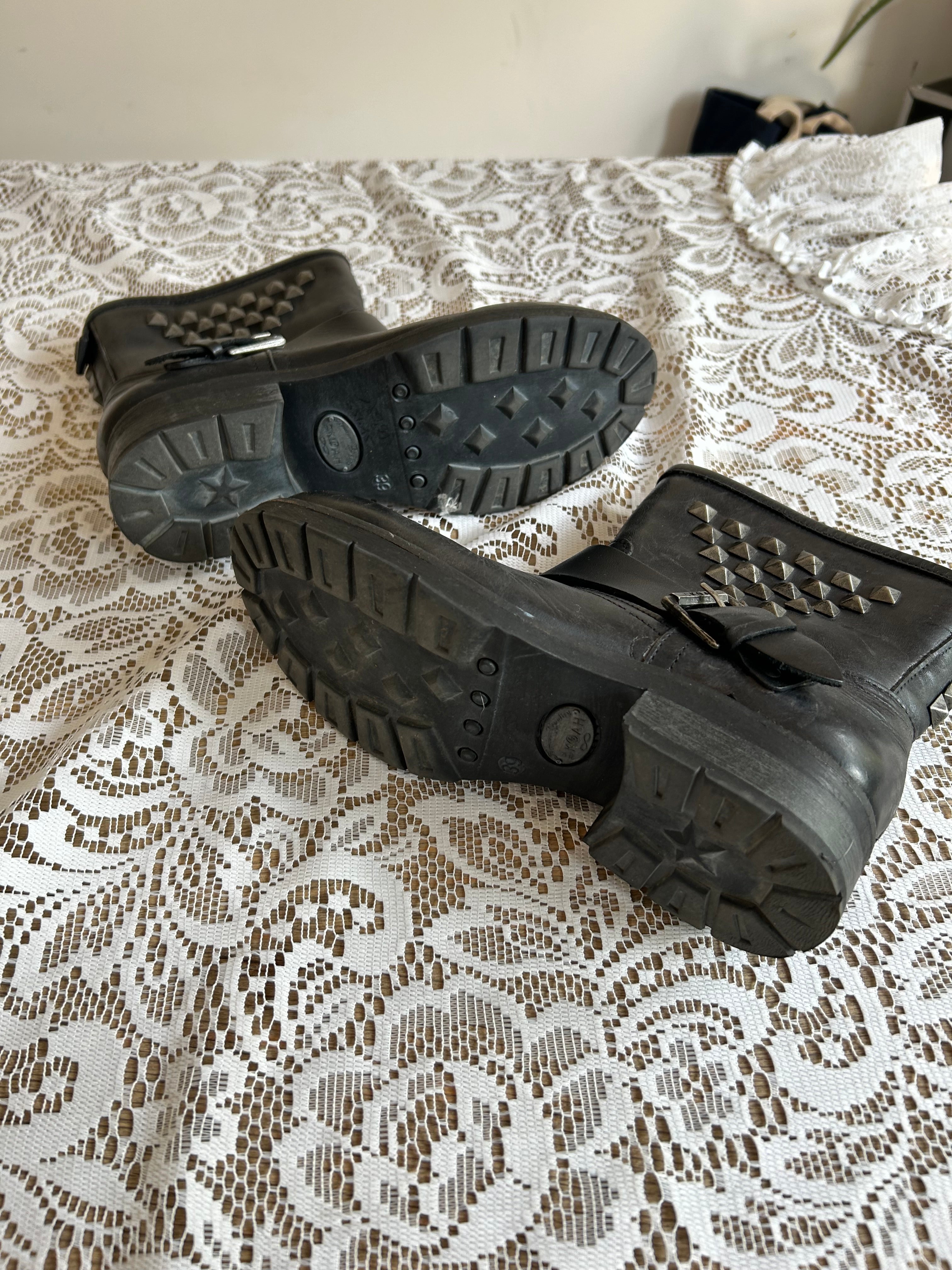Vintage Black Leather Boots