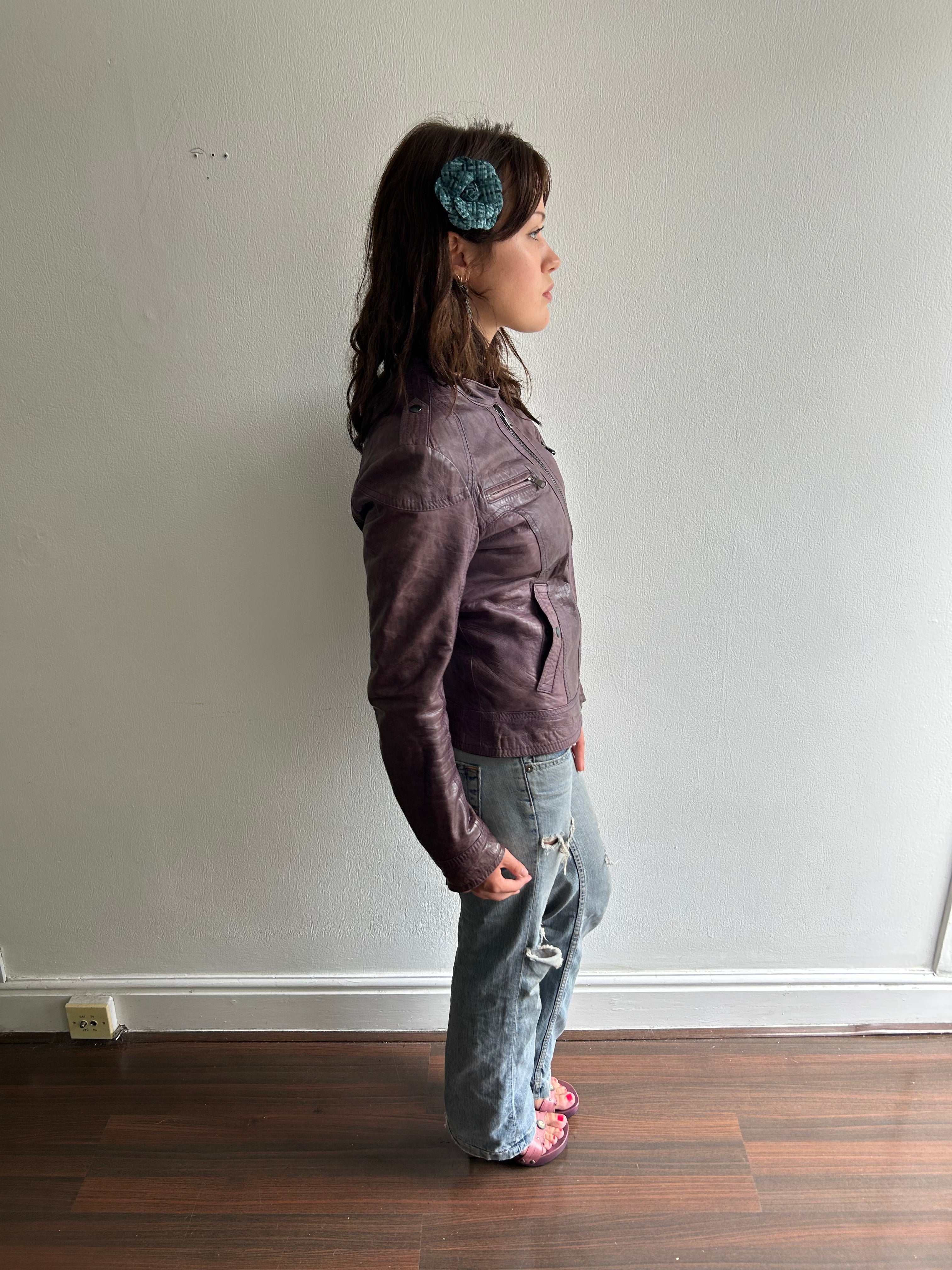 Grape Vintage Leather Jacket