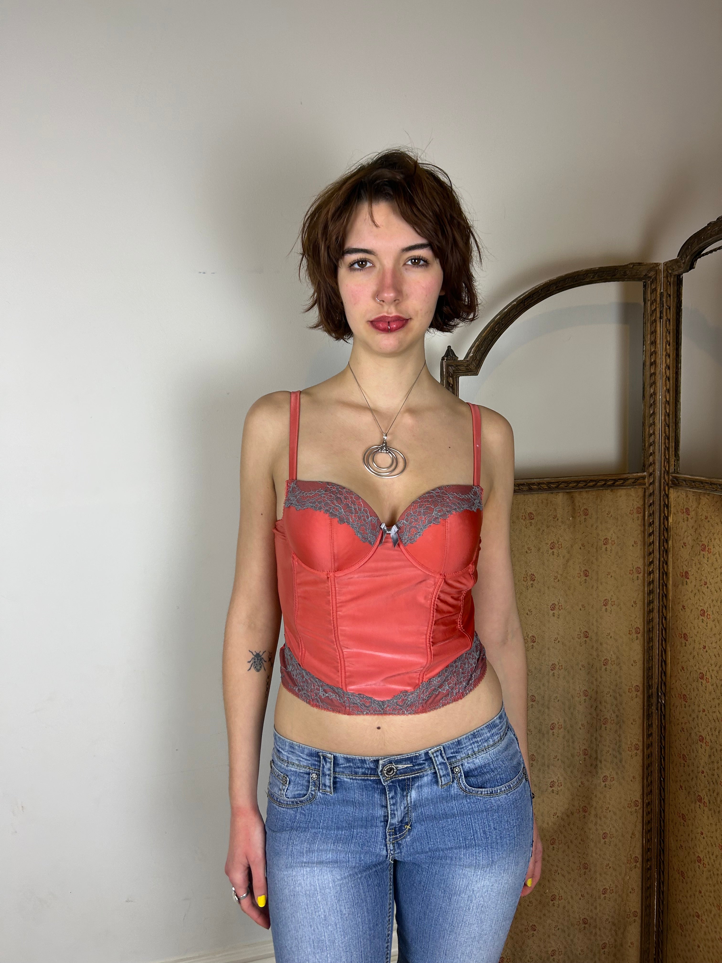Coral corset top