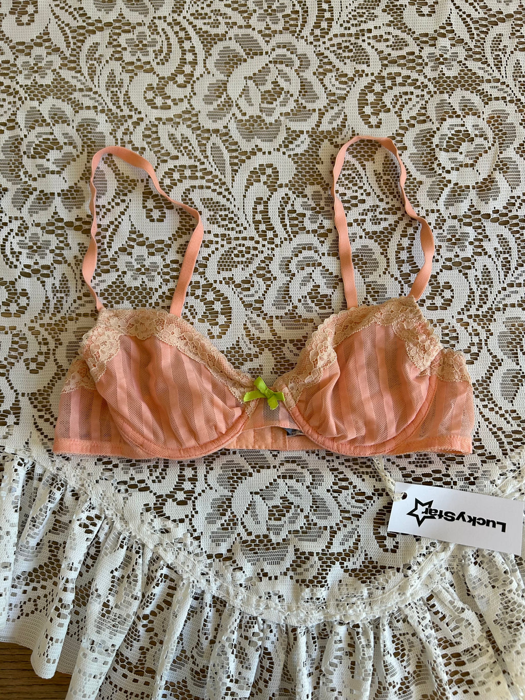 Rose Stripe Vintage Bra