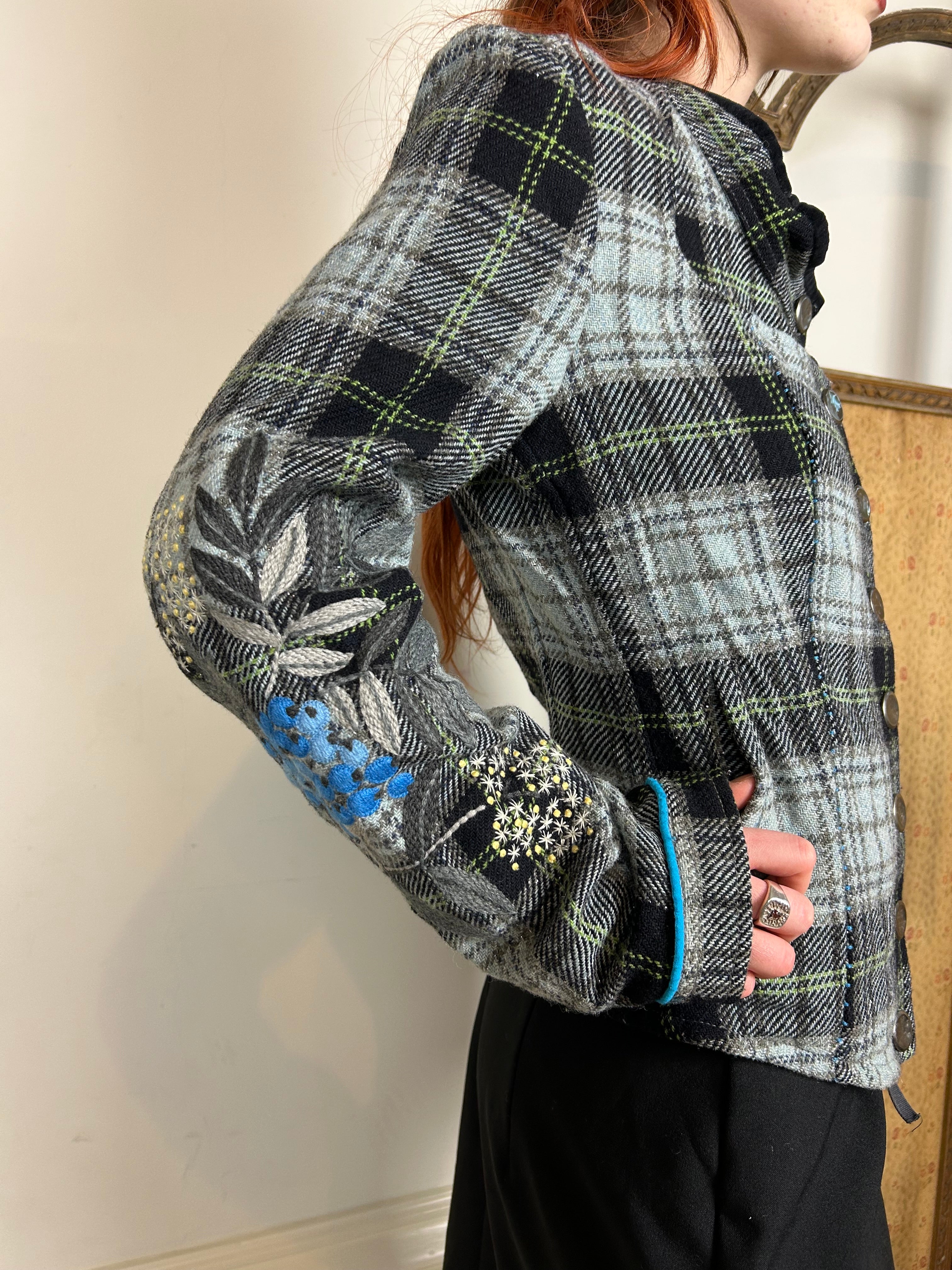 Marithe Francois girbaud blue tartan jacket