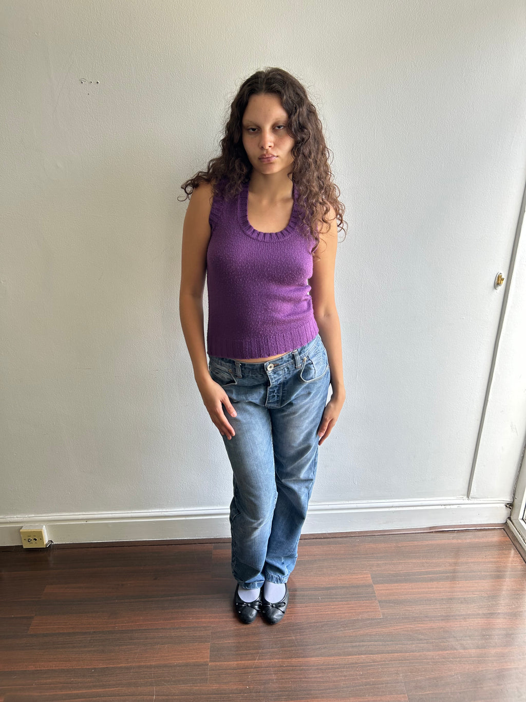 Purple Knit Sweater Vest