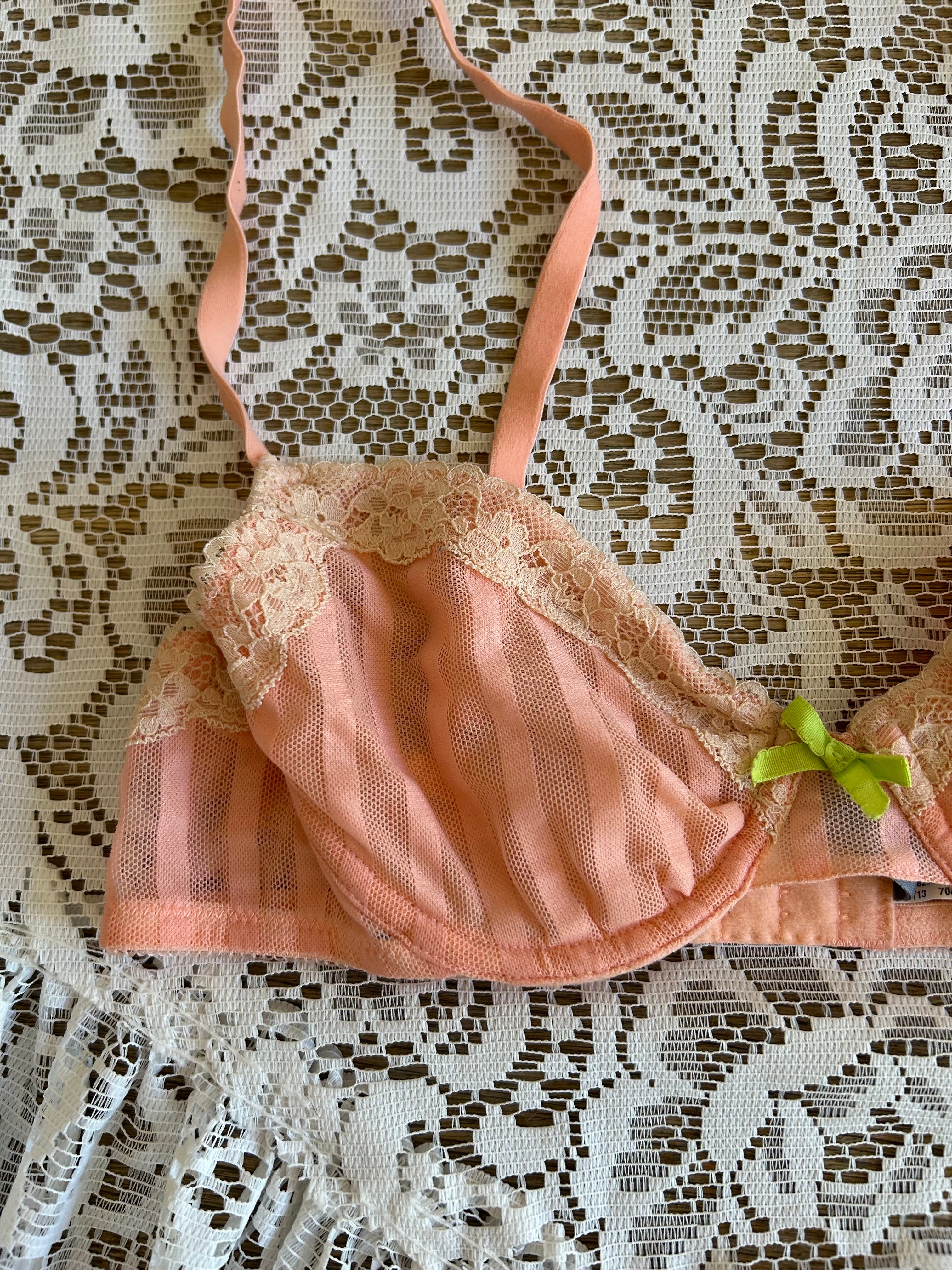 Rose Stripe Vintage Bra