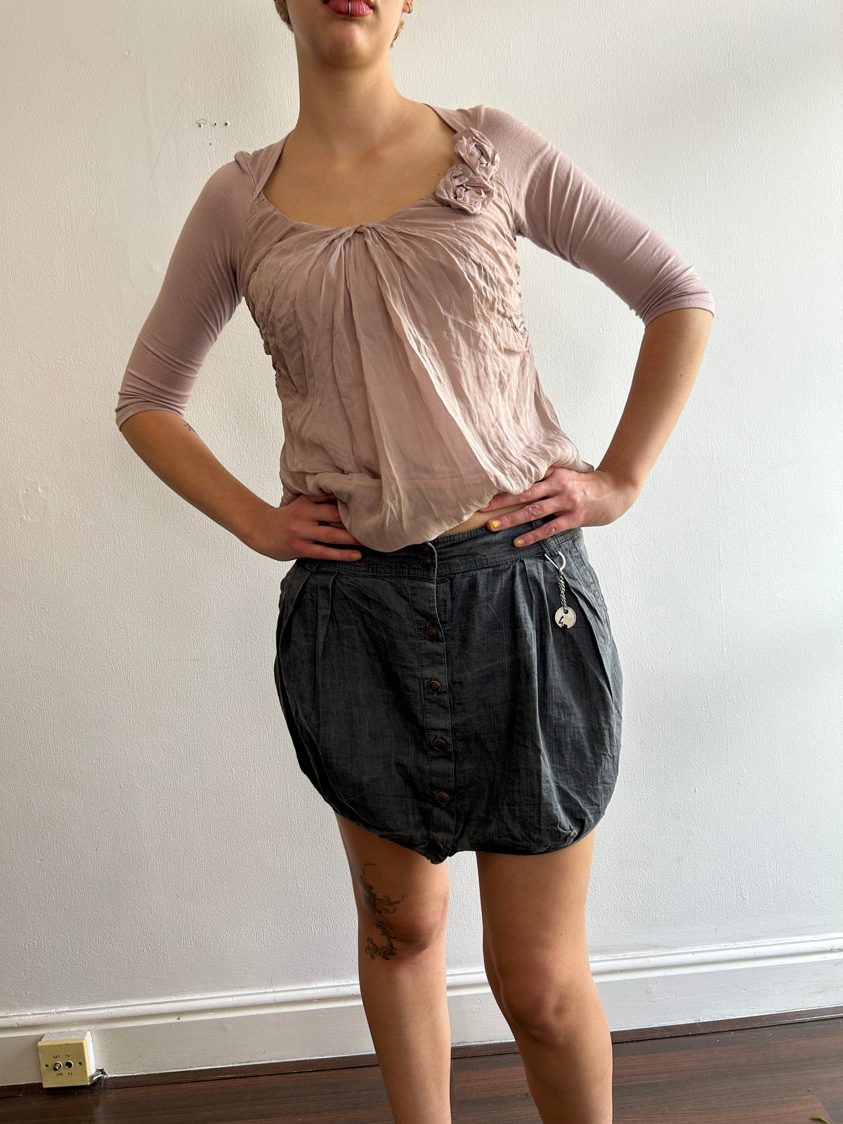 Cop Copine Grey Bubble Skirt