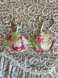 Floral Pink and Green Bra