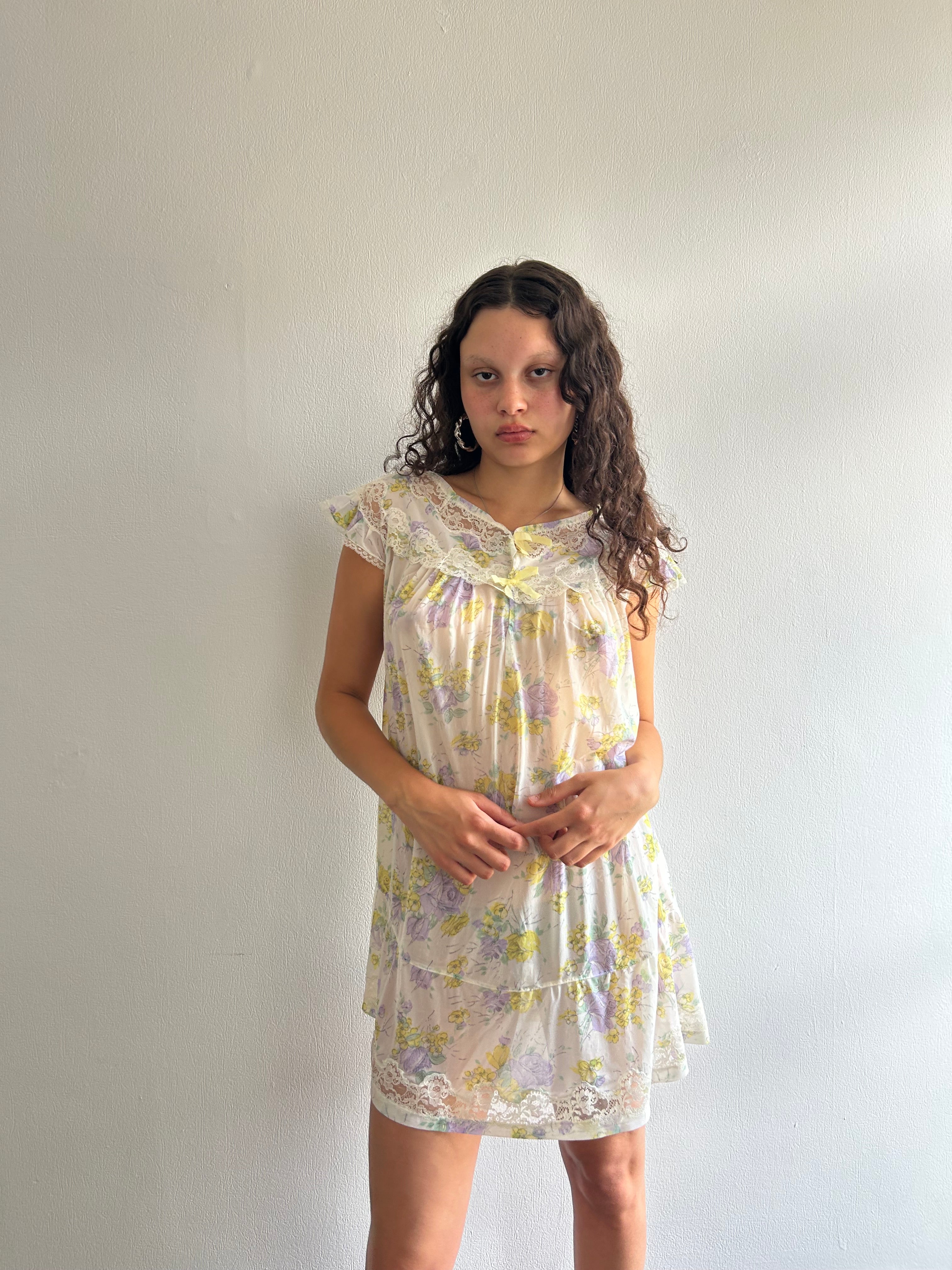 Vintage Floral Babydoll Dress