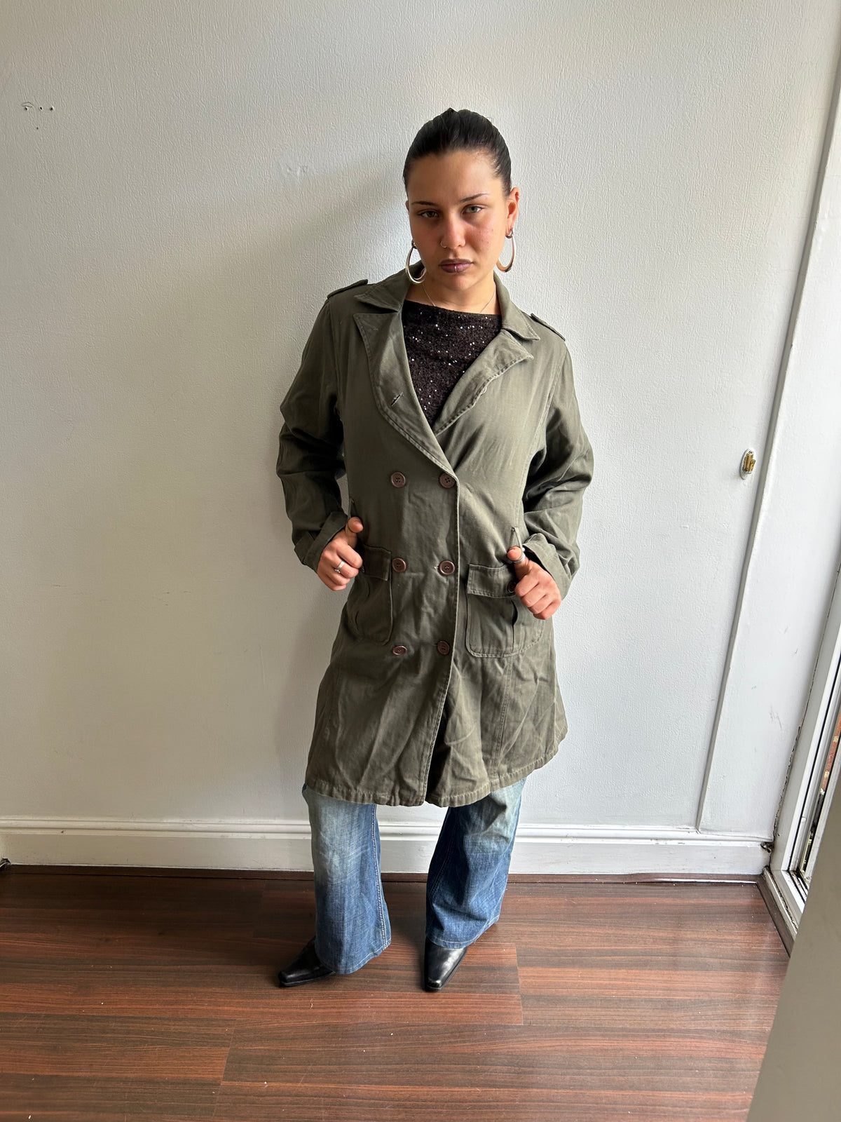 Khaki Cotton Trench Coat