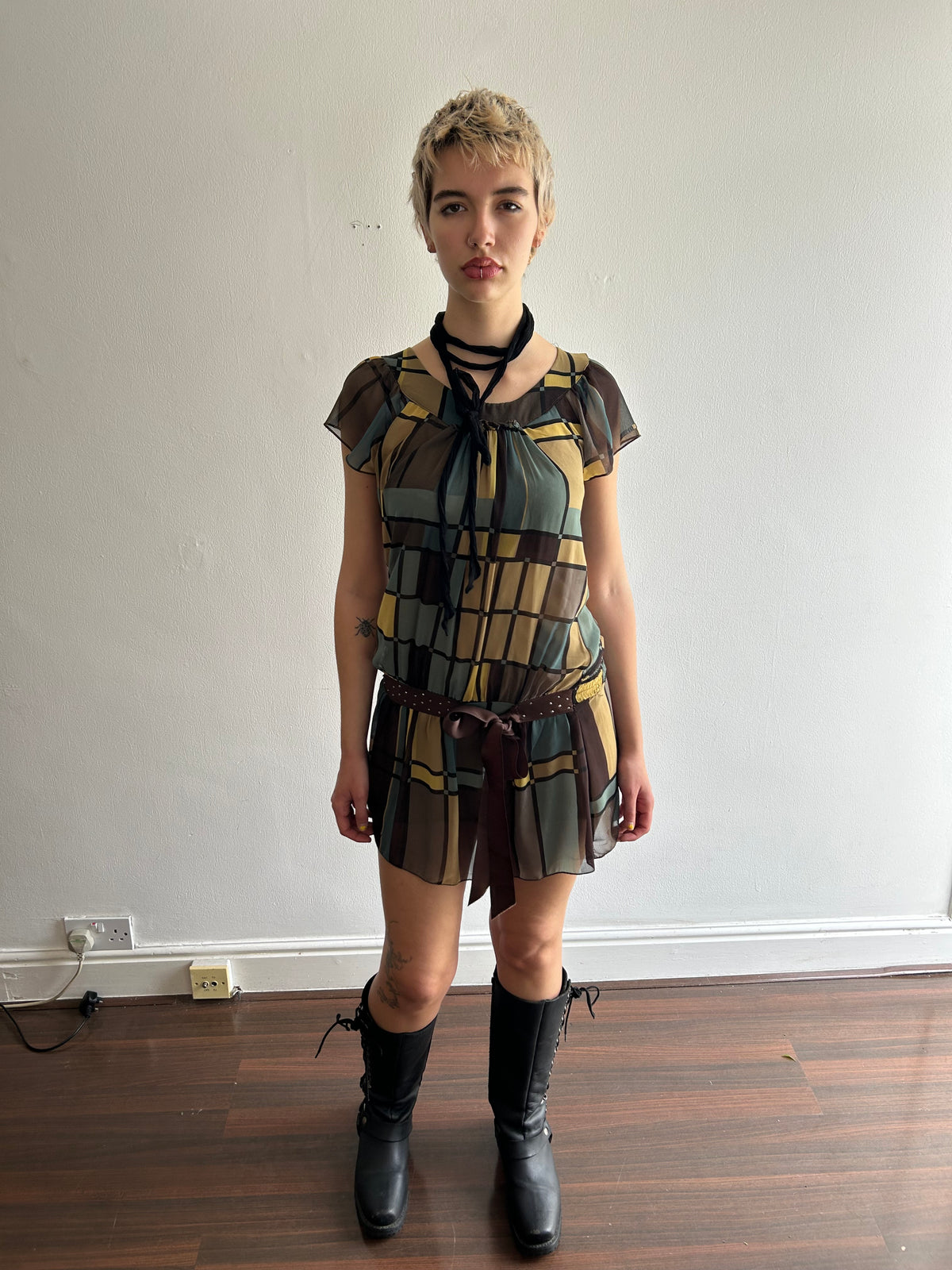 Tartan Drop Waist Dress