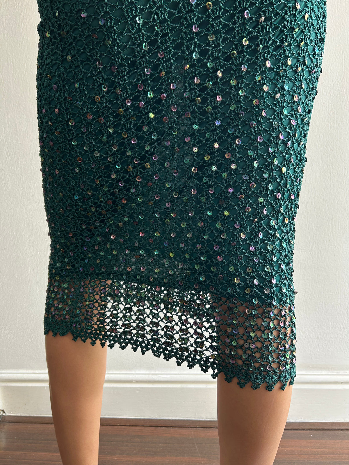 Y2K Green Sequin Dress/Skirt