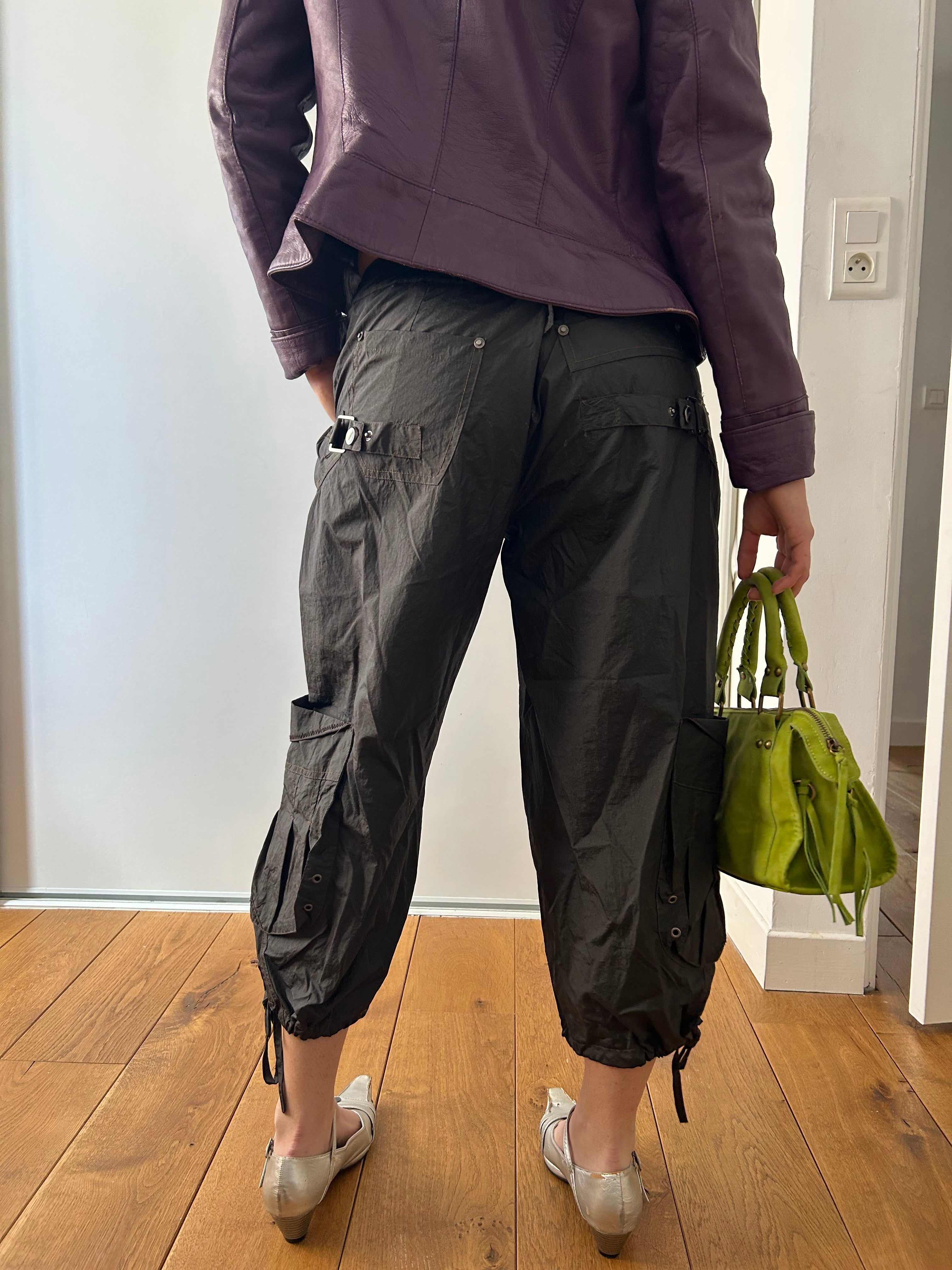 Grey Balloon Cropped Trousers