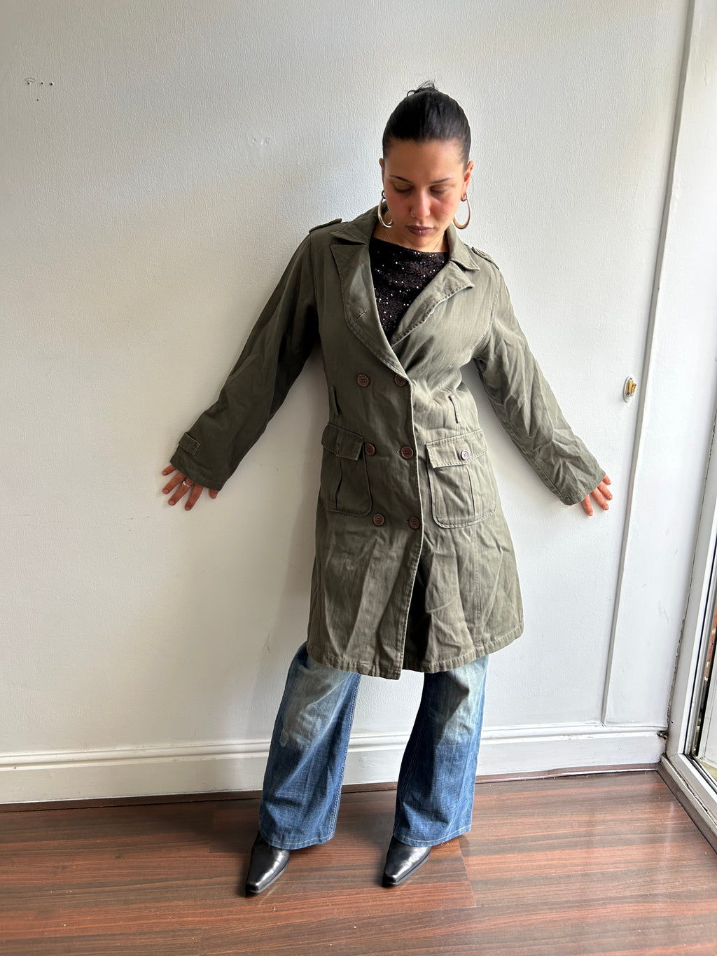Khaki Cotton Trench Coat