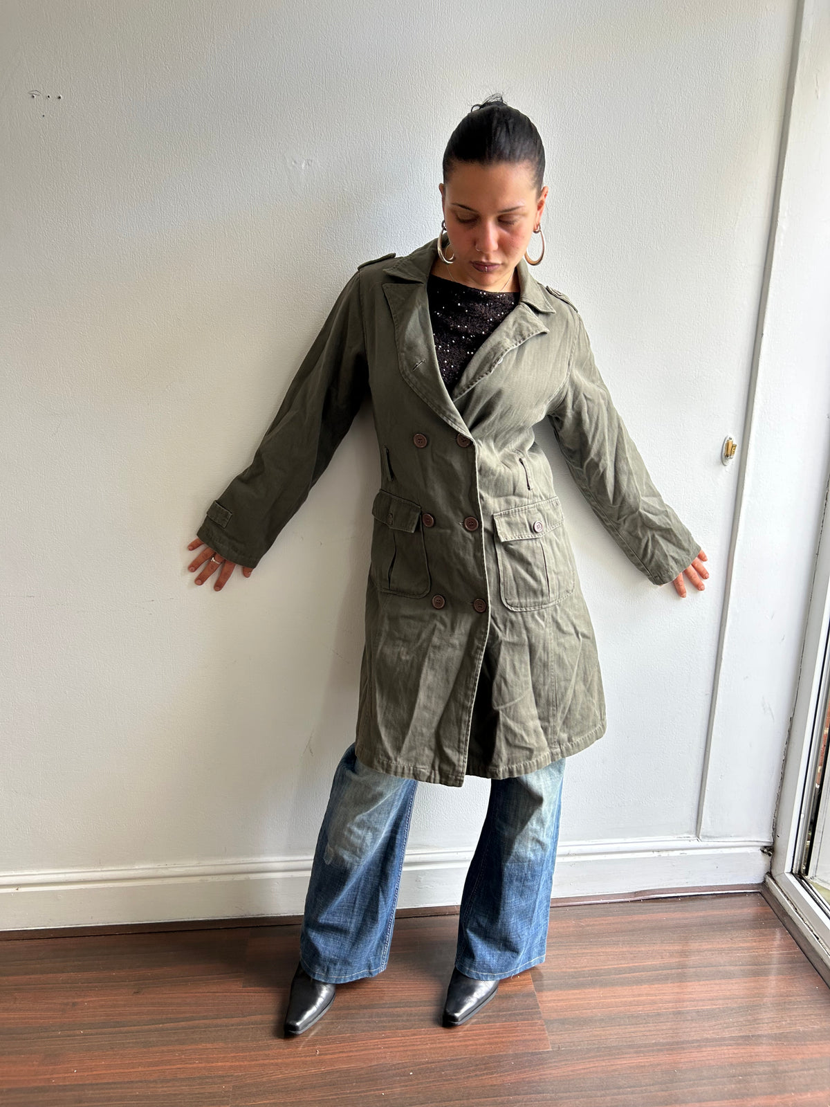 Khaki Cotton Trench Coat