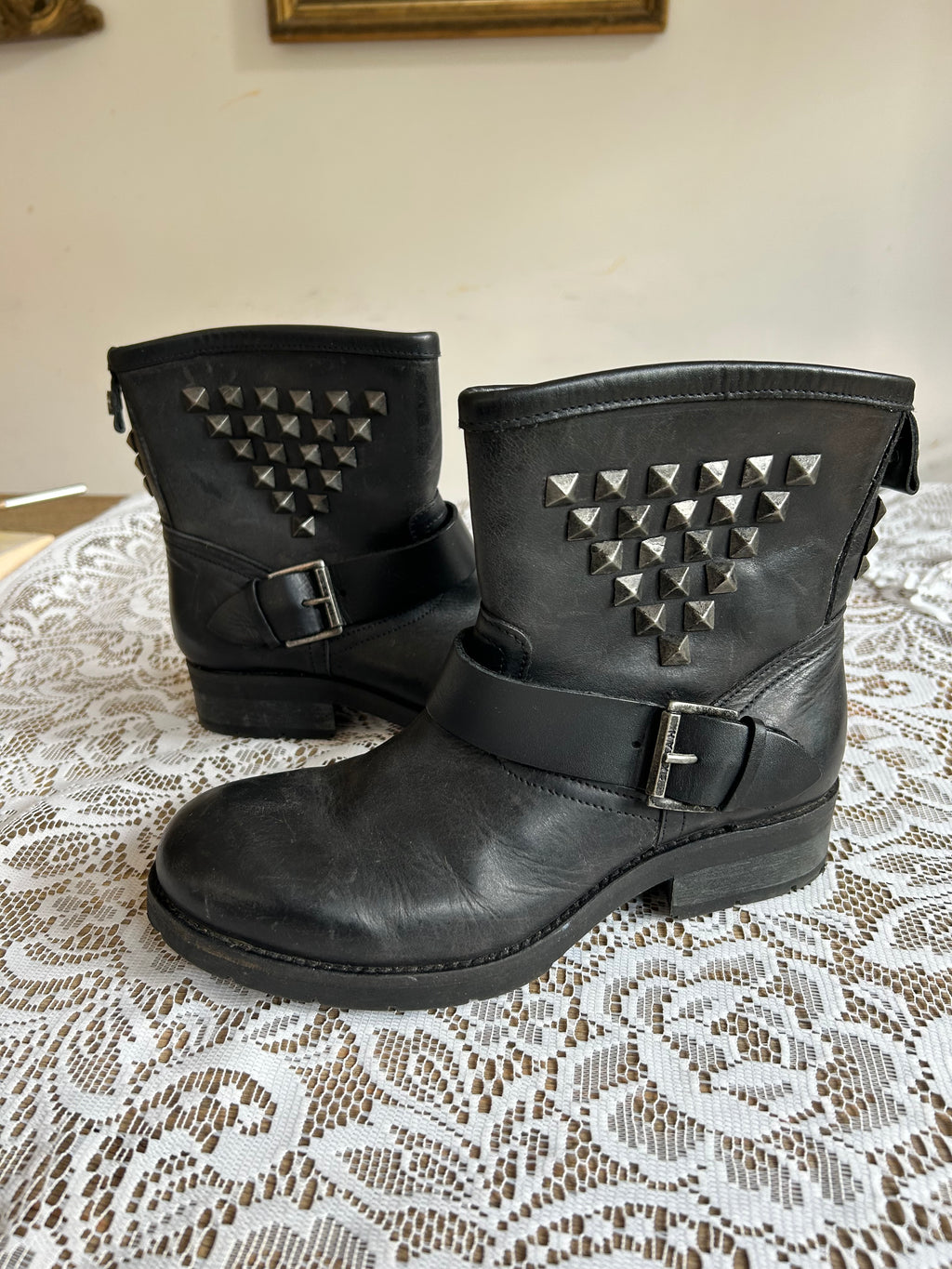 Vintage Black Leather Boots
