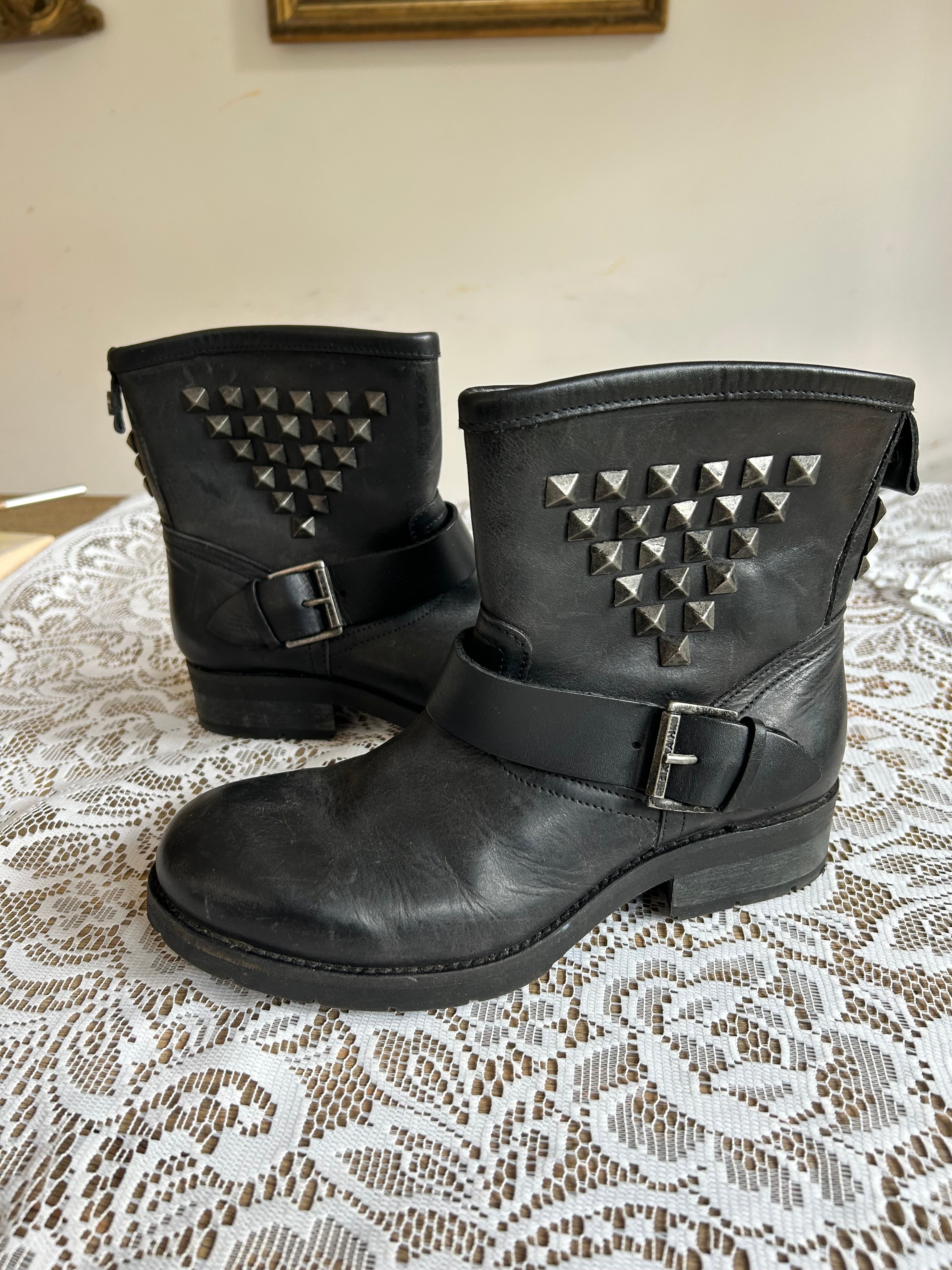 Vintage Black Leather Boots