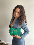 Vintage Teal Leather Bag