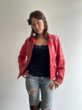 Red / Pink Vintage Leather Jacket