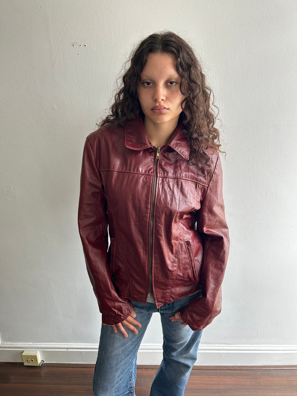 Burgundy Leather Jacket