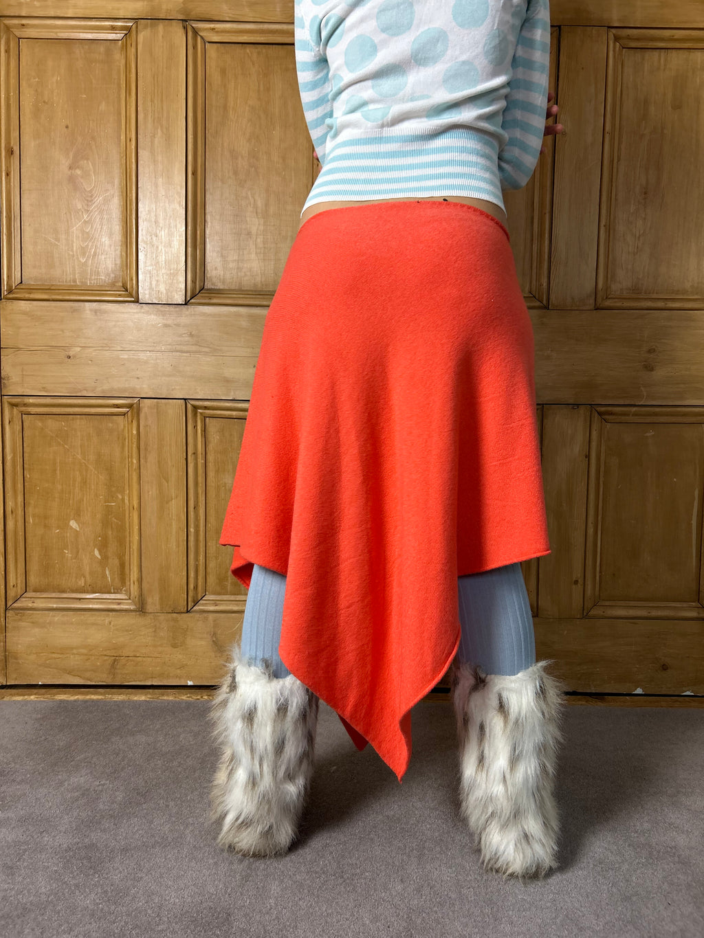 Coral Asymmetrical Star Skirt