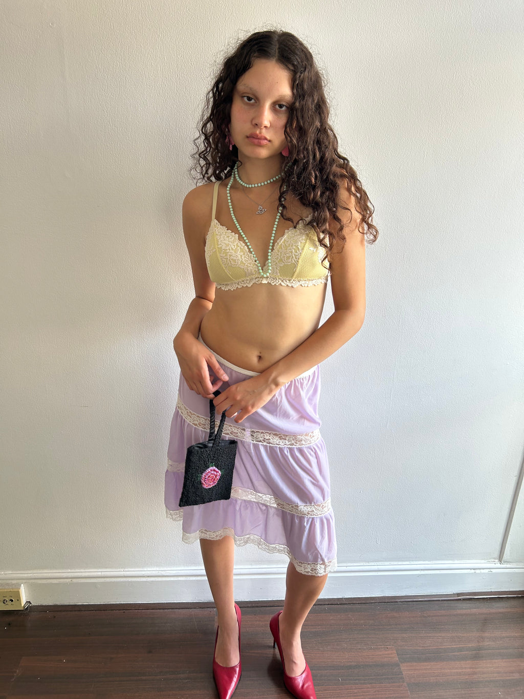 Vintage Lilac Tiered Slip Skirt