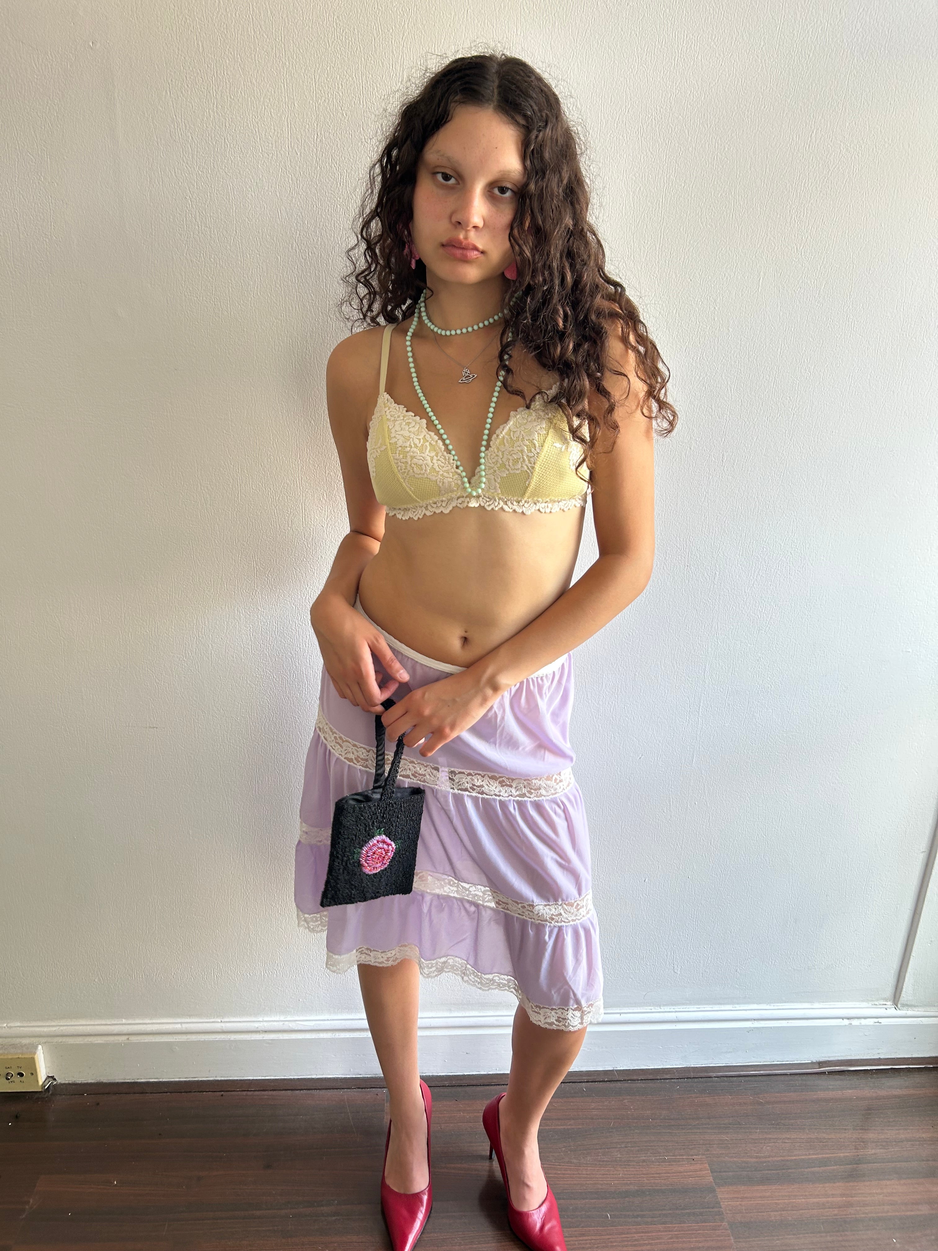 Vintage Lilac Tiered Slip Skirt
