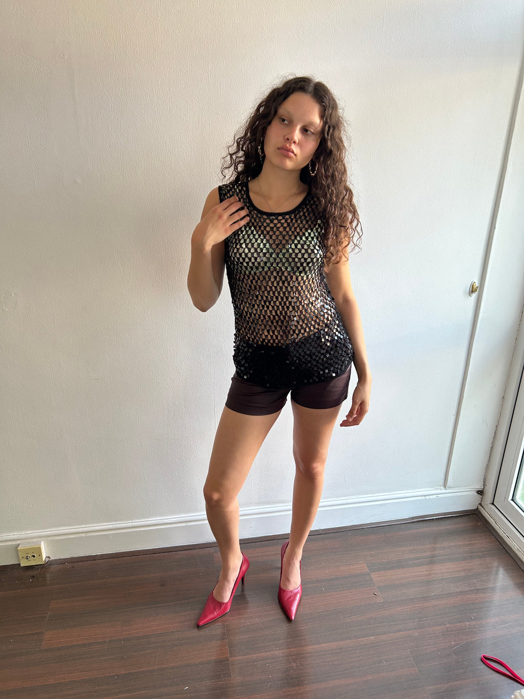 Black Sequin Top