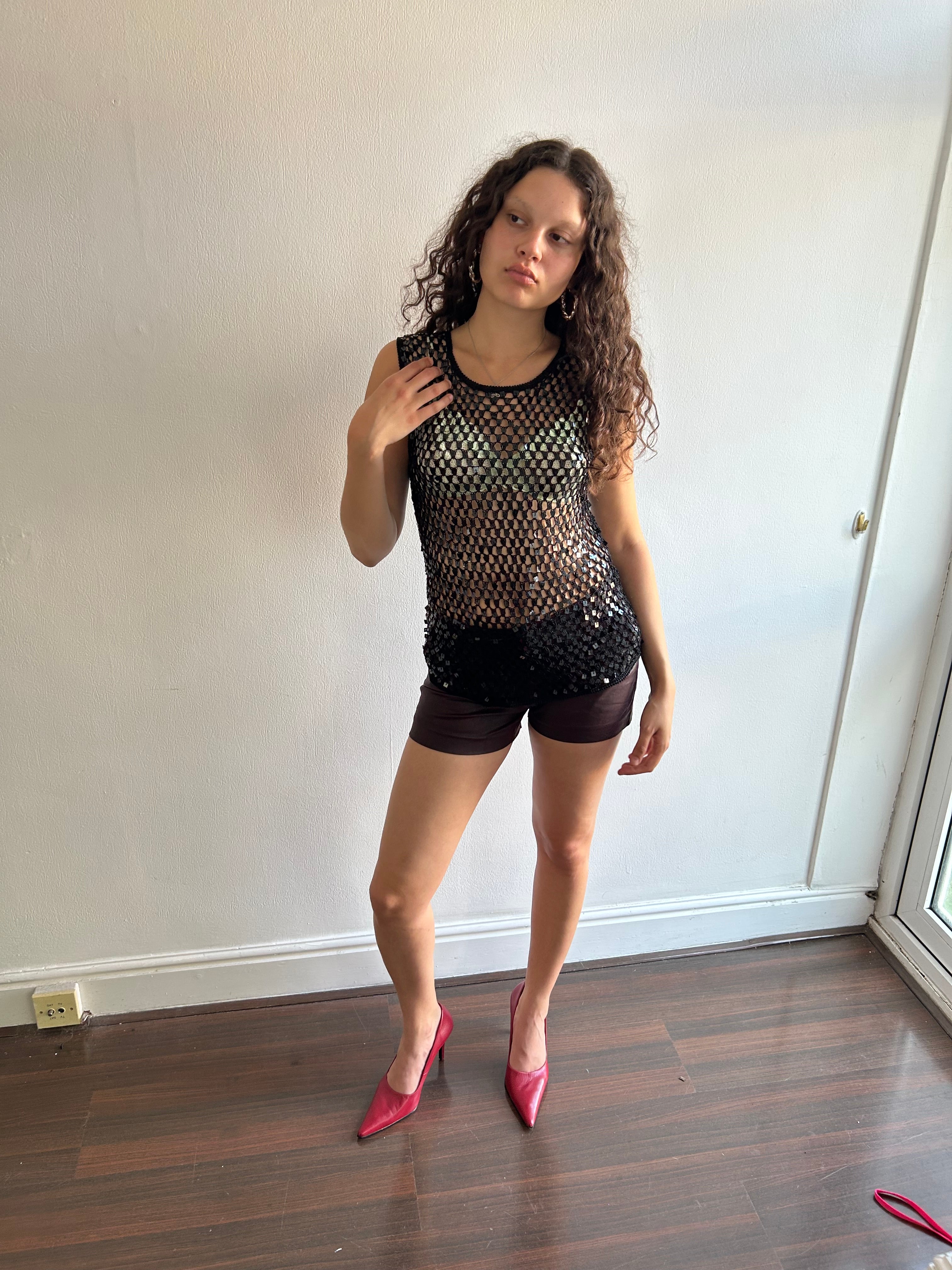 Black Sequin Top