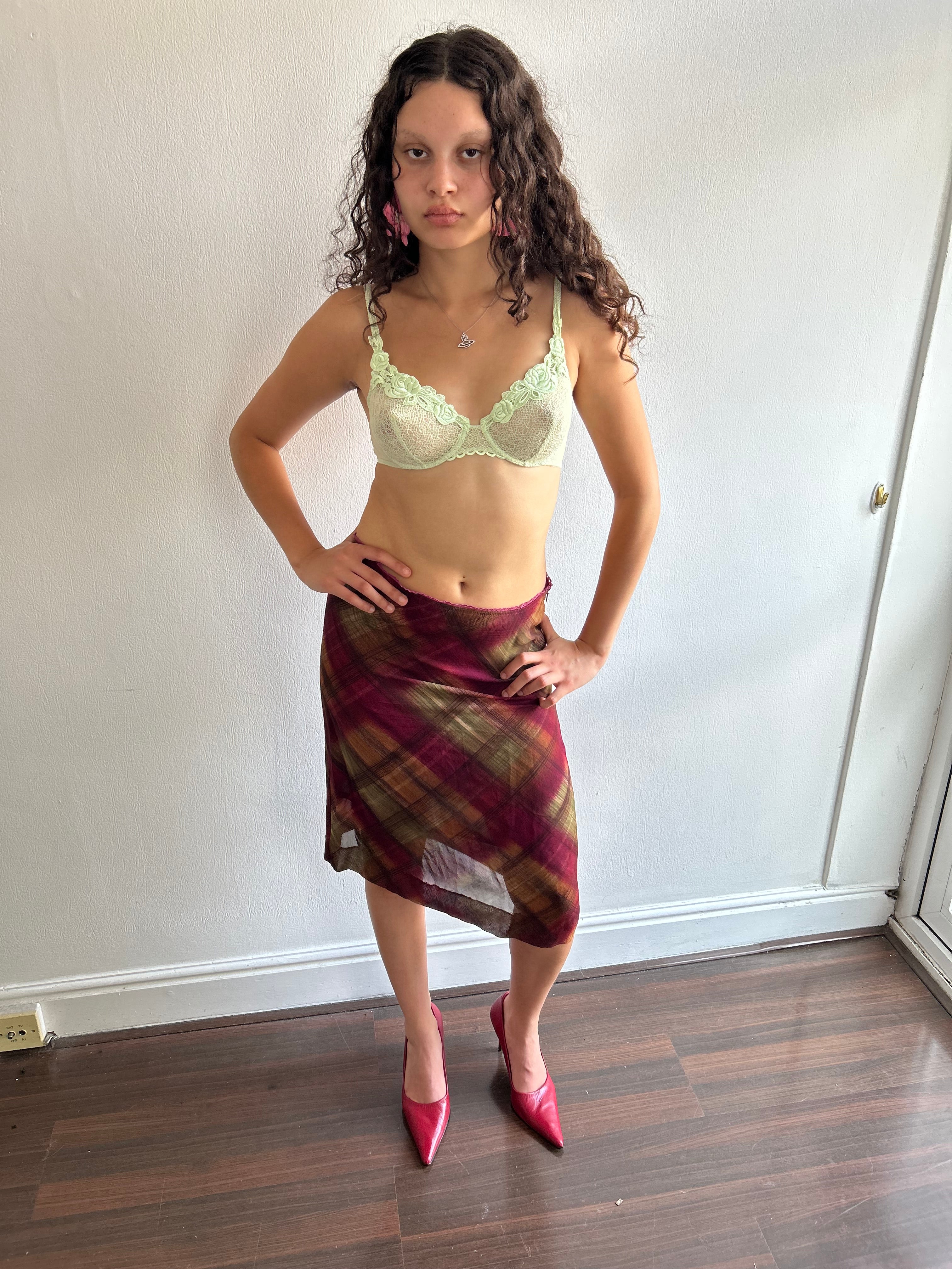 Vintage Tartan Slip Skirt