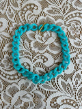 Chunky Blue Plastic Chain Necklace