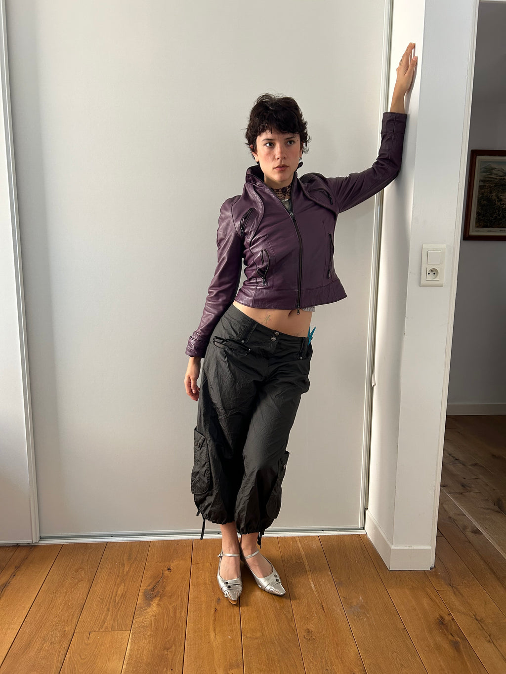 Vintage Purple Leather Jacket