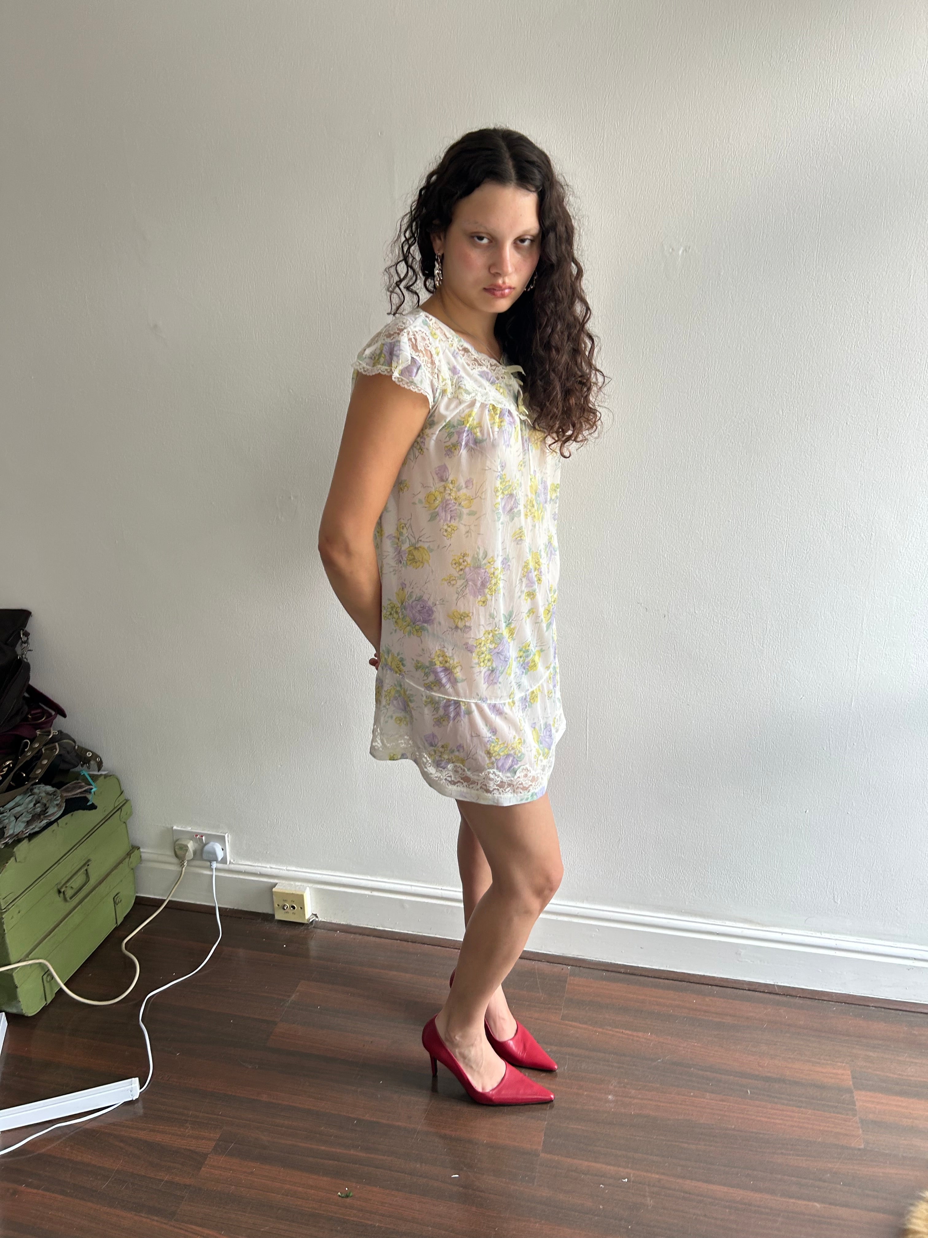 Vintage Floral Babydoll Dress