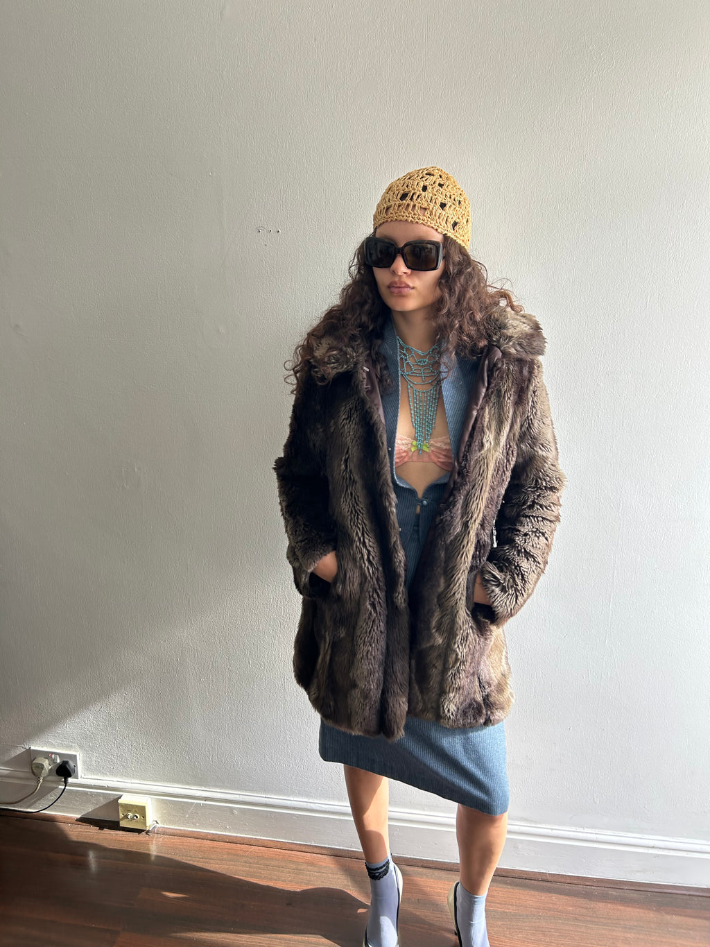 Brown Faux Fur Coat