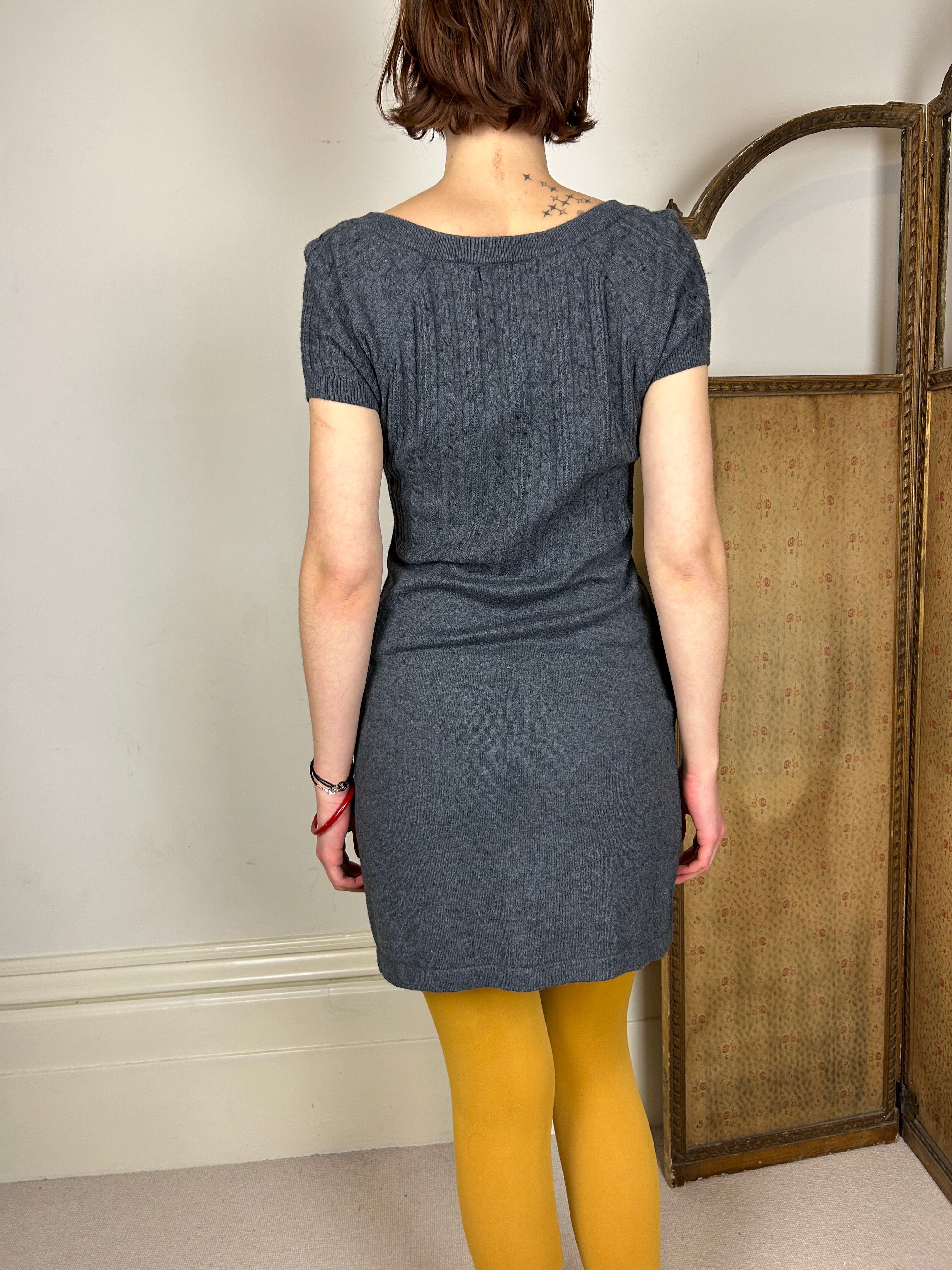 Grey cableknit dress