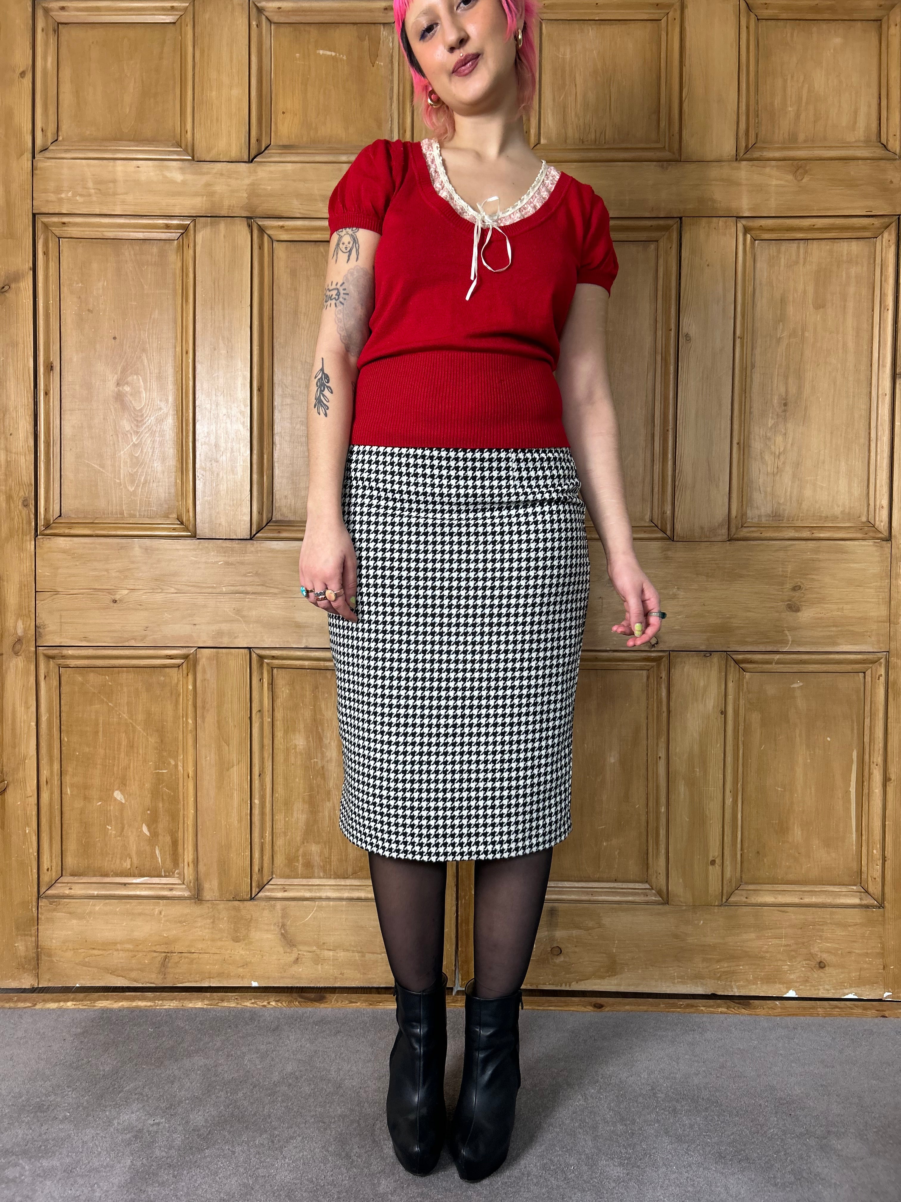 Houndstooth Skirt