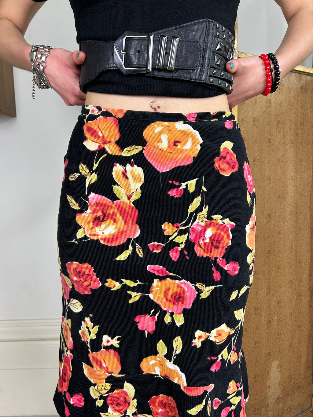 Floral midi skirt