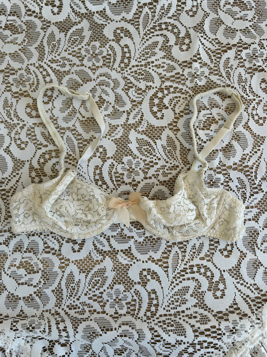 Vintage Cream Floral Bra