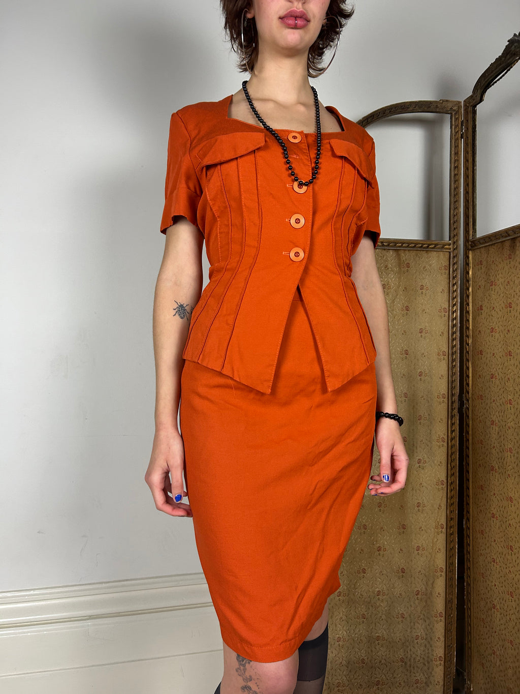 Vintage Orange 2 Piece Suit