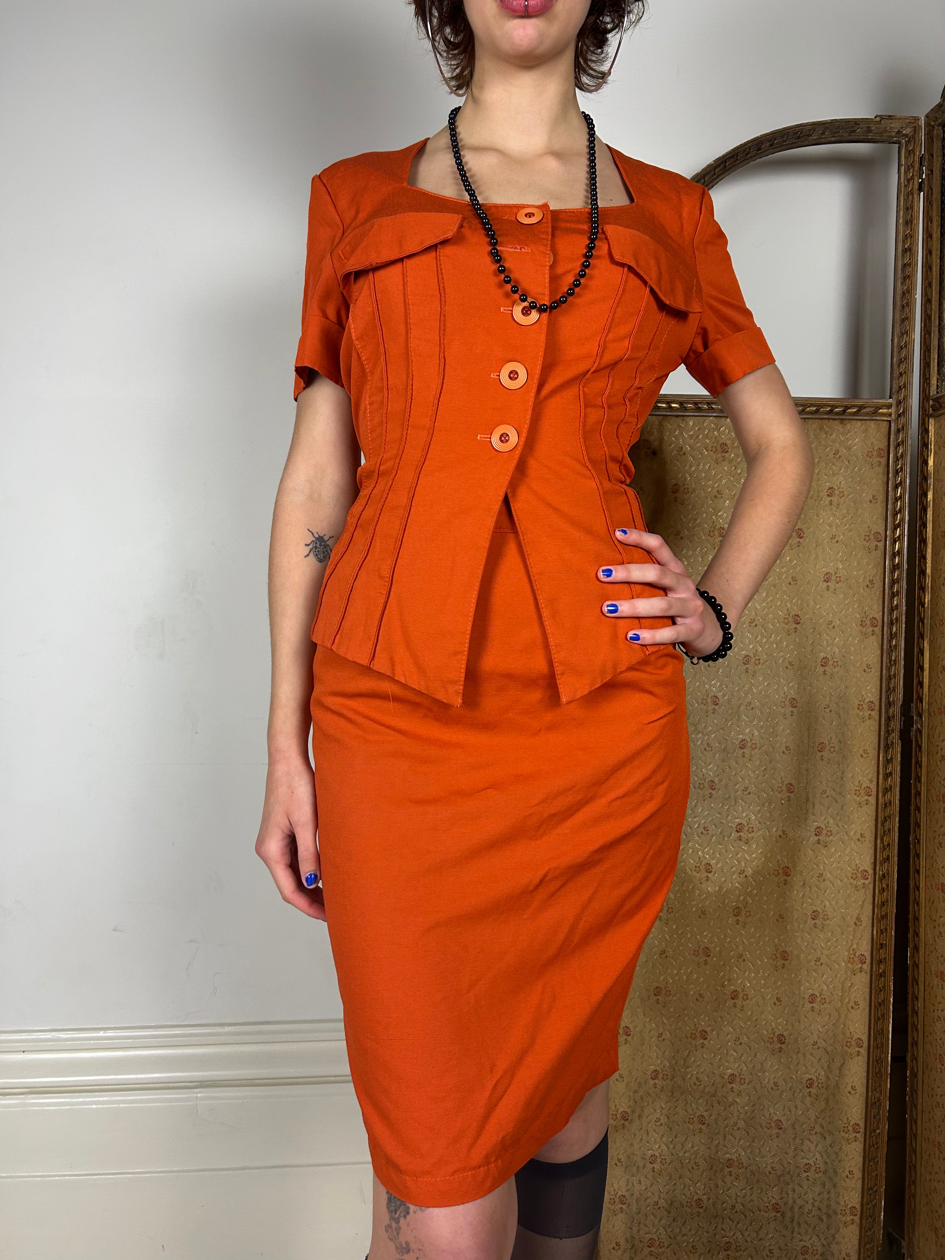 Vintage Orange 2 Piece Suit