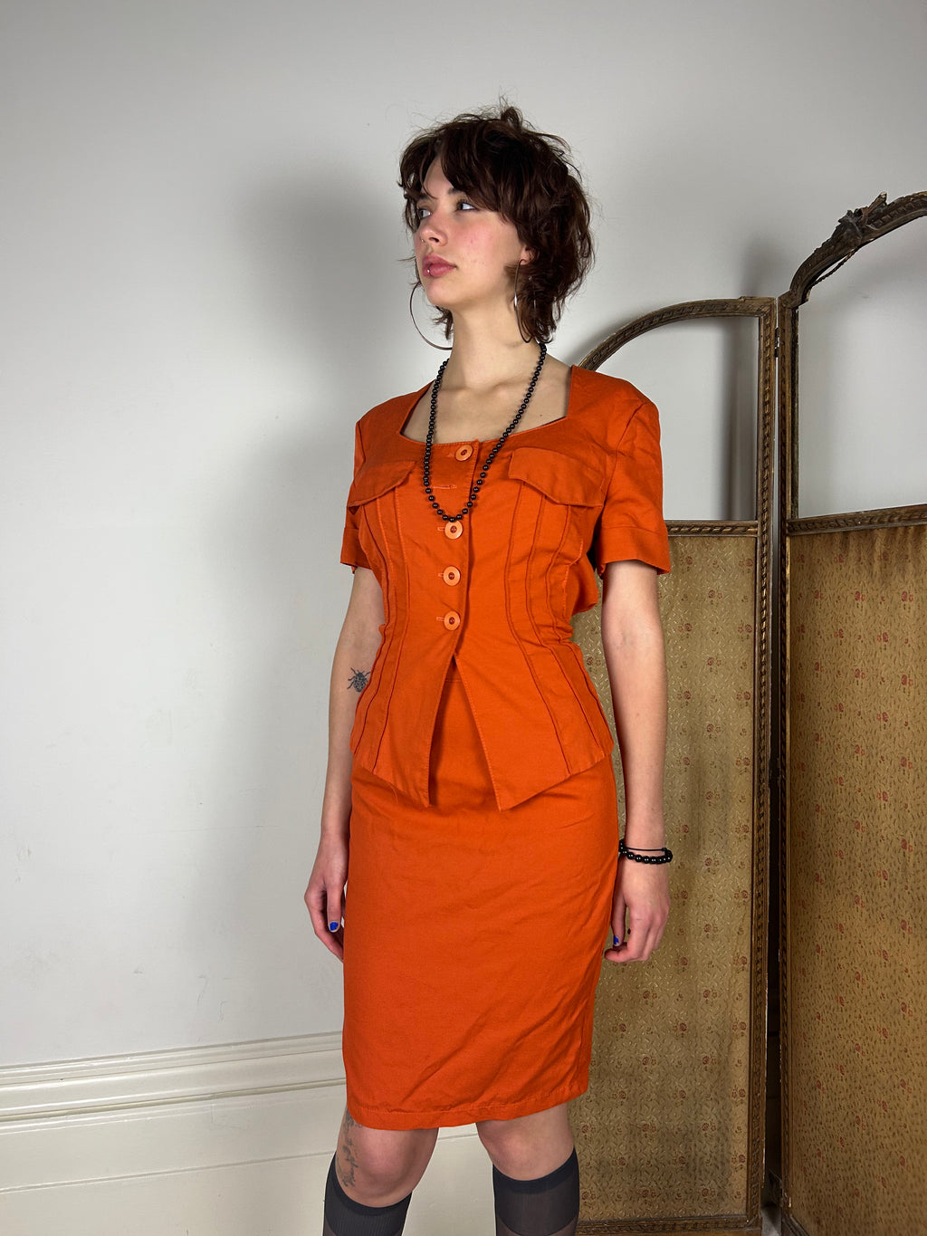 Vintage Orange 2 Piece Suit