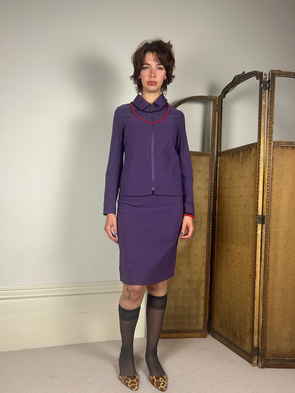 Purple Zip 2 Piece Suit