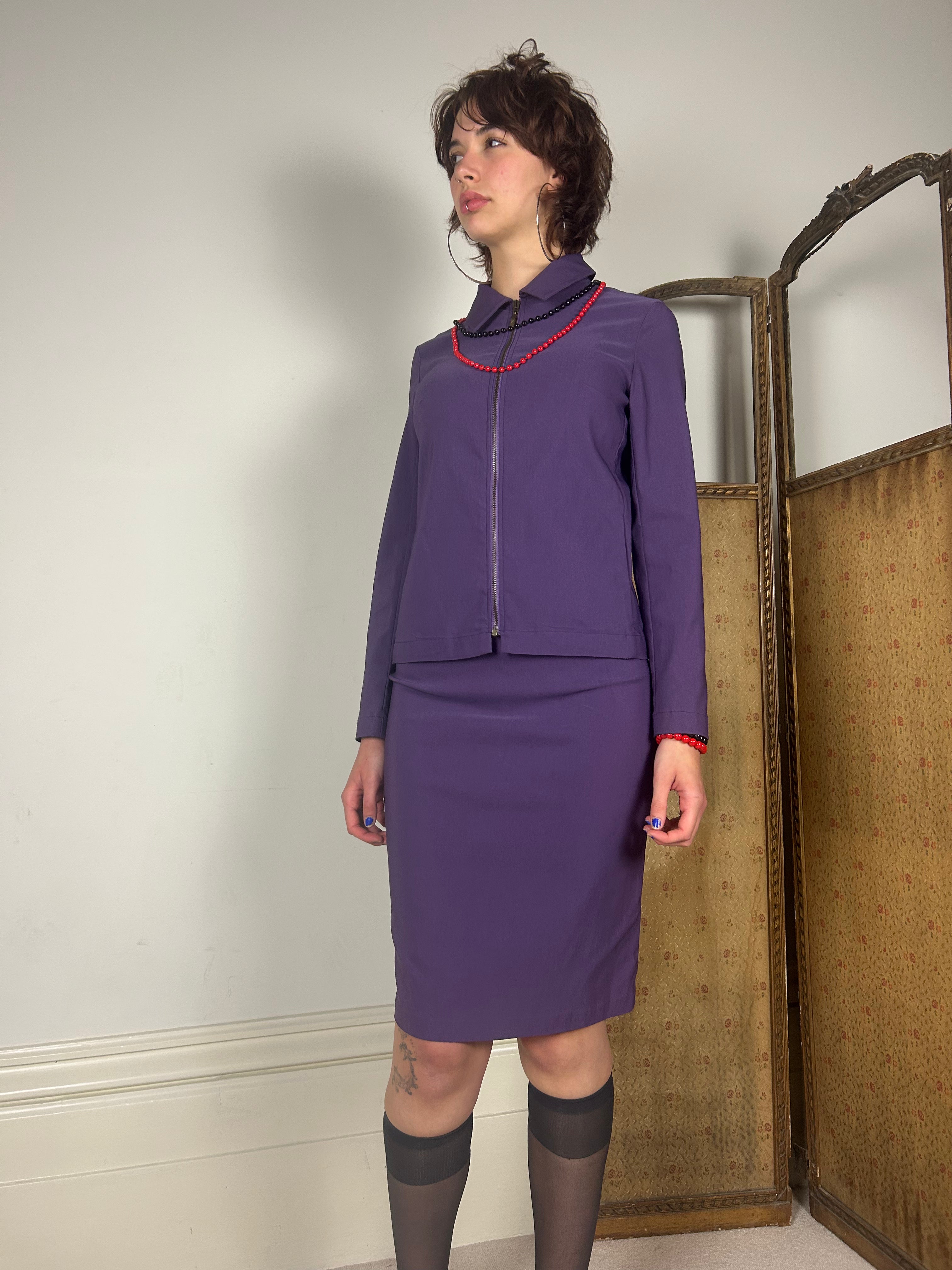 Purple Zip 2 Piece Suit
