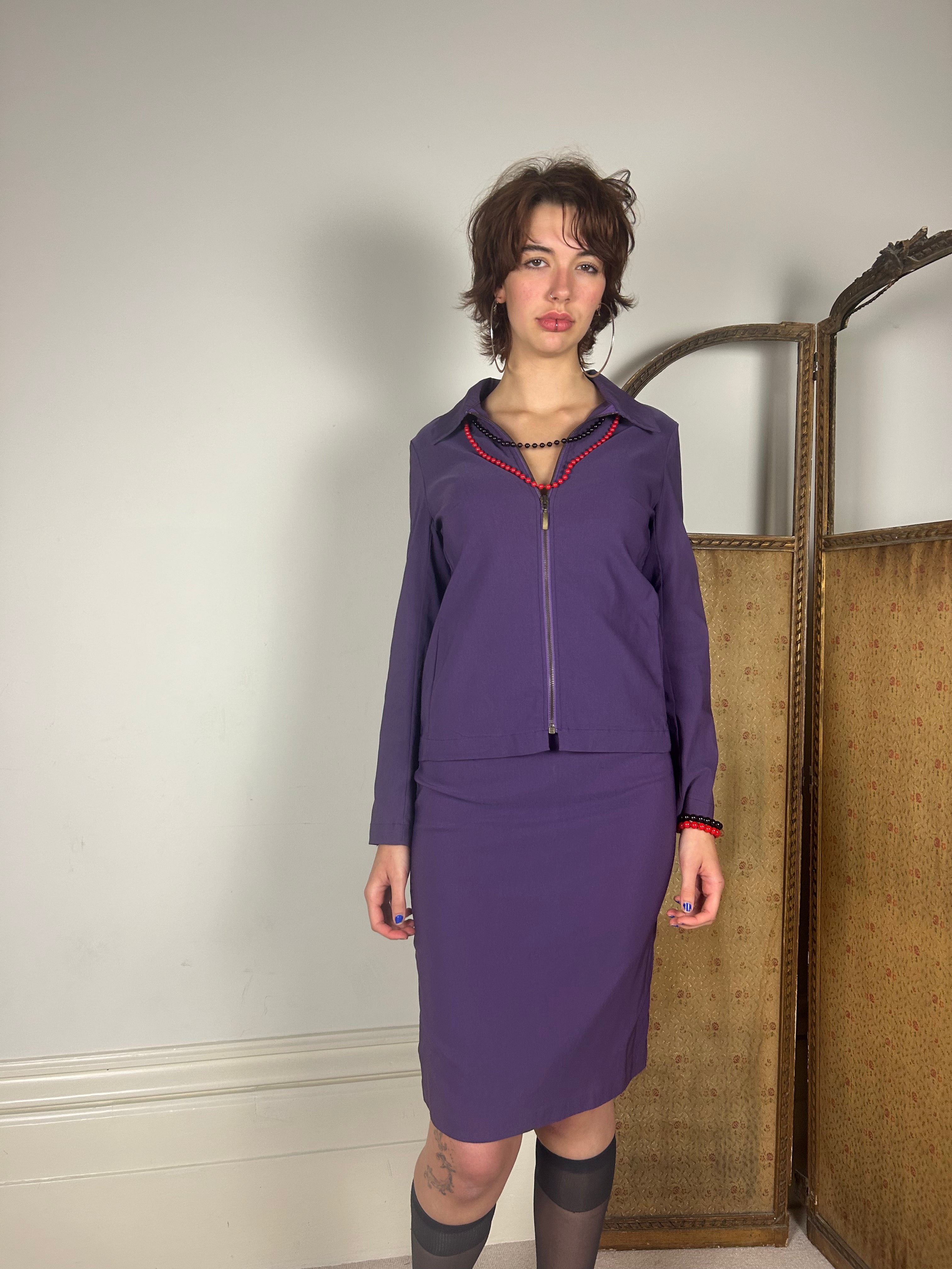 Purple Zip 2 Piece Suit