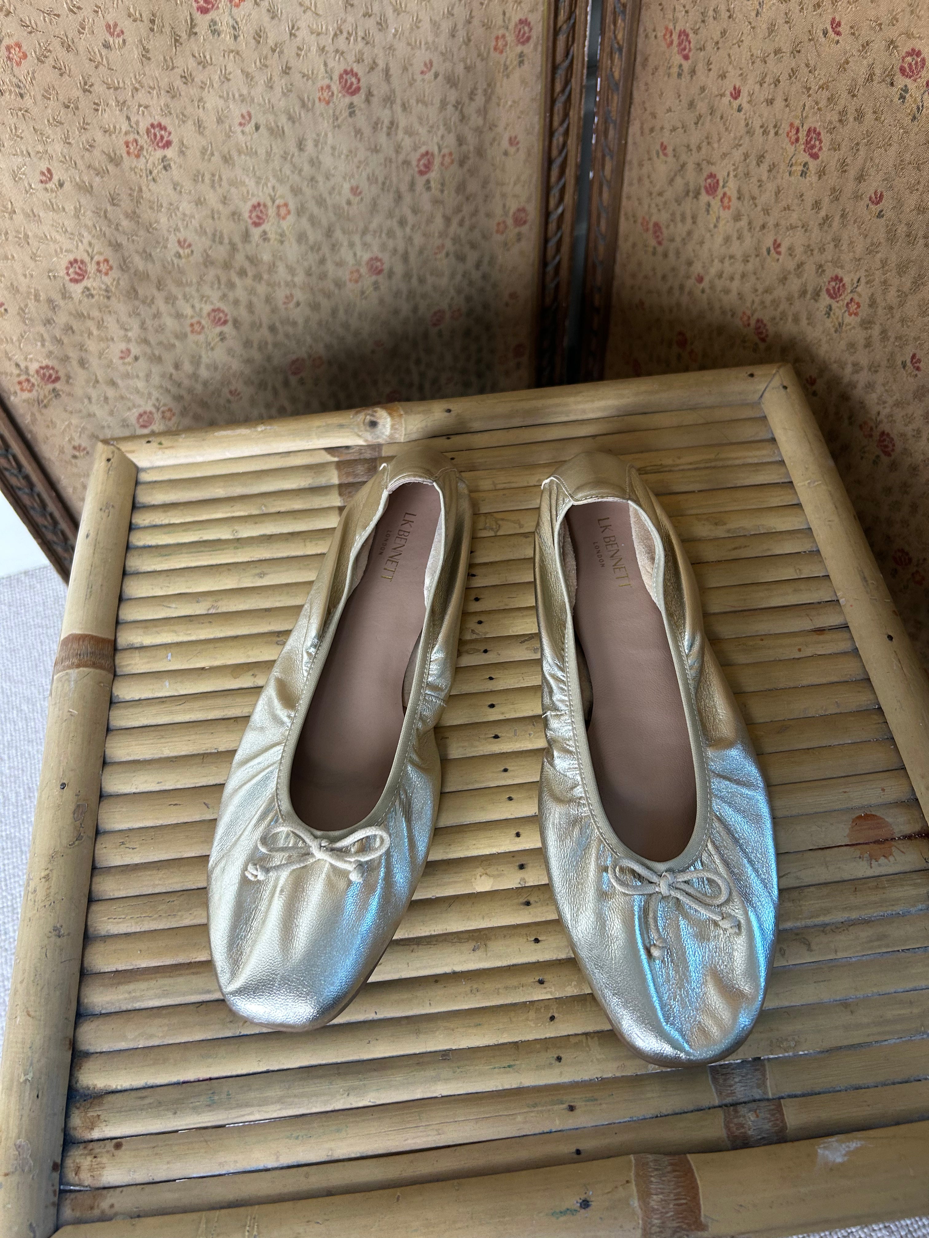 Gold Ballet Pumps