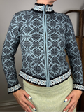 Blue Knit Zip Up