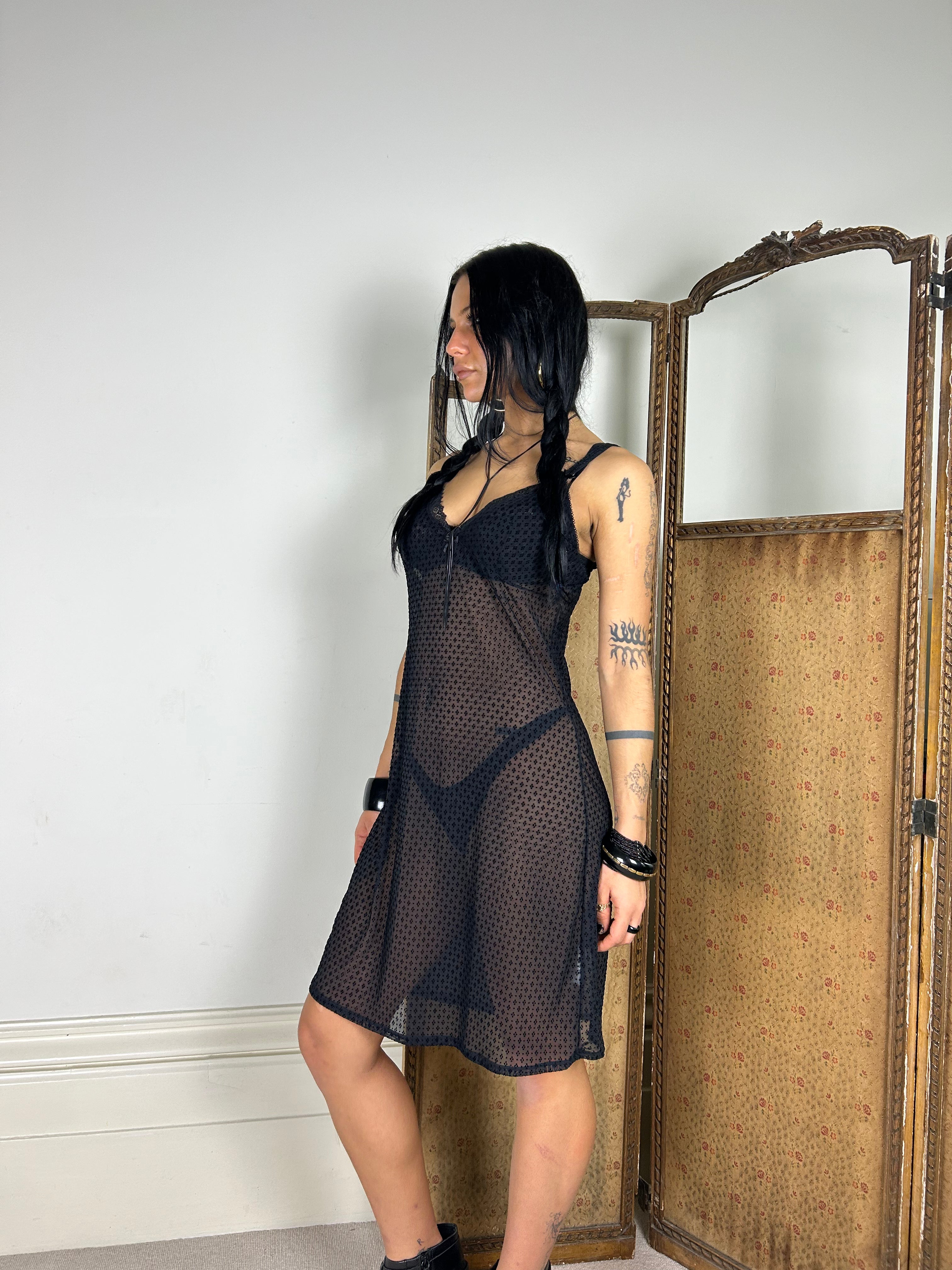 Sheer Polka Dot Lingerie Dress