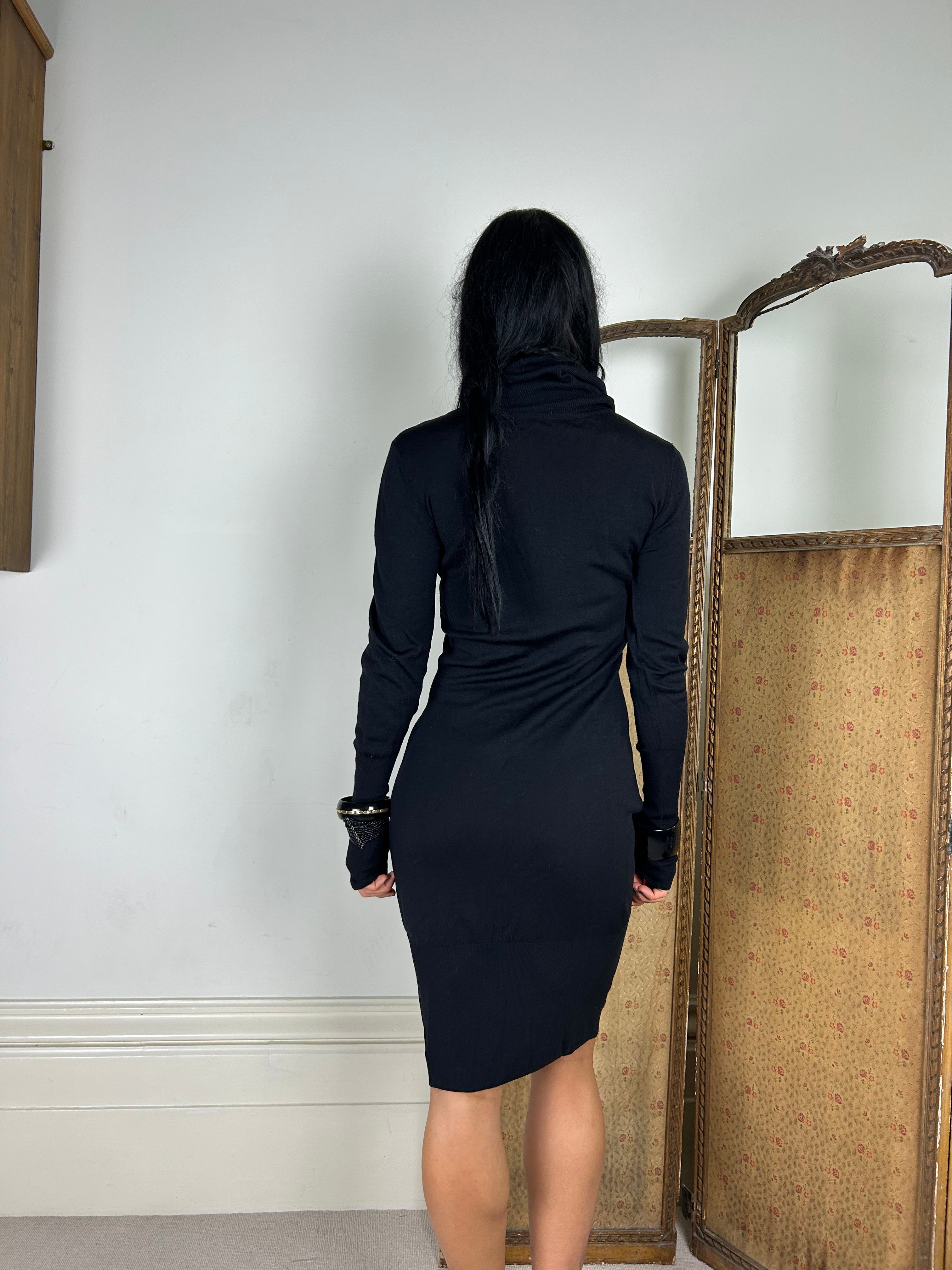 90s Jean Muir Black Dress