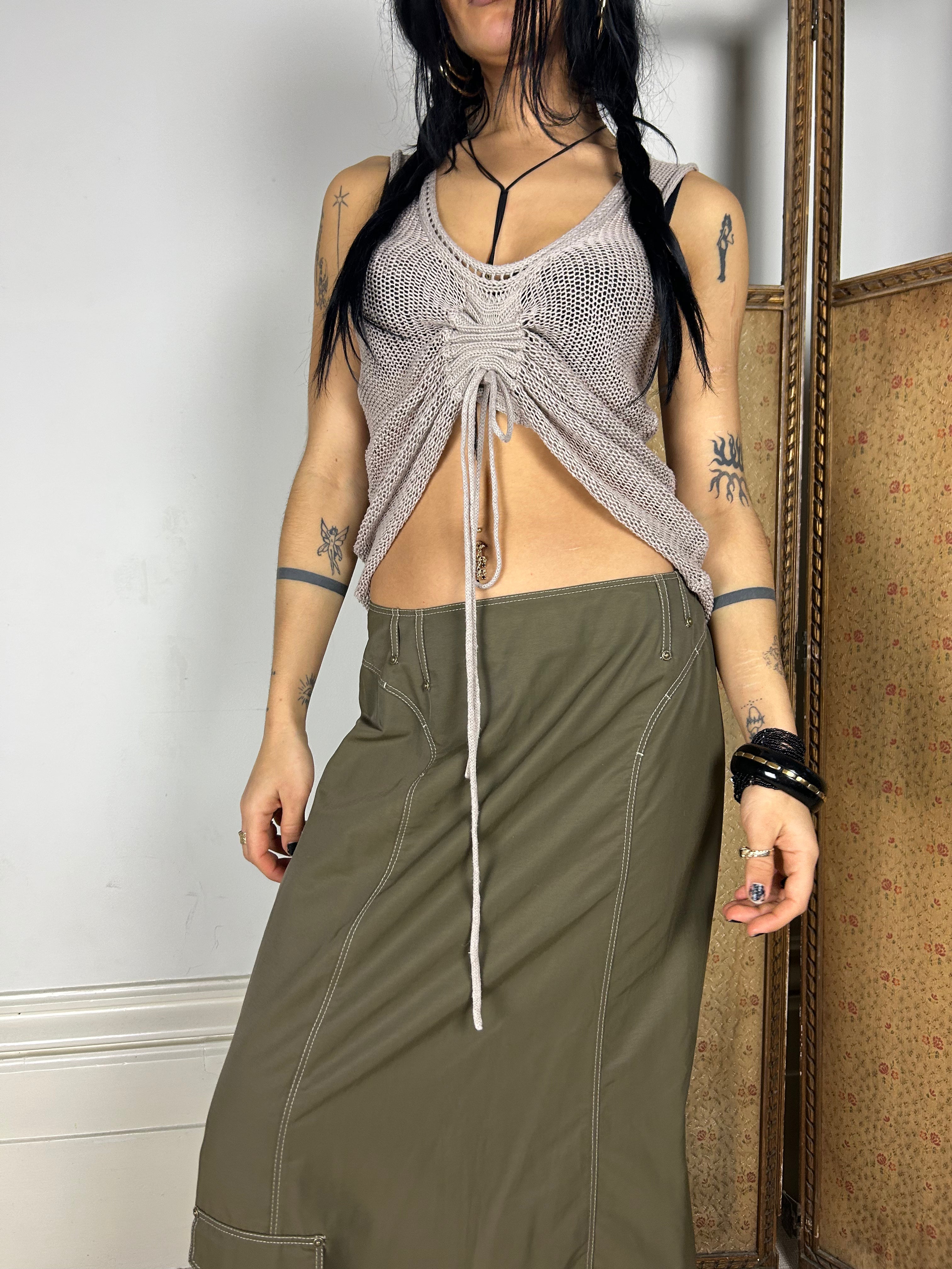 Beige Synch Knit Tank Top