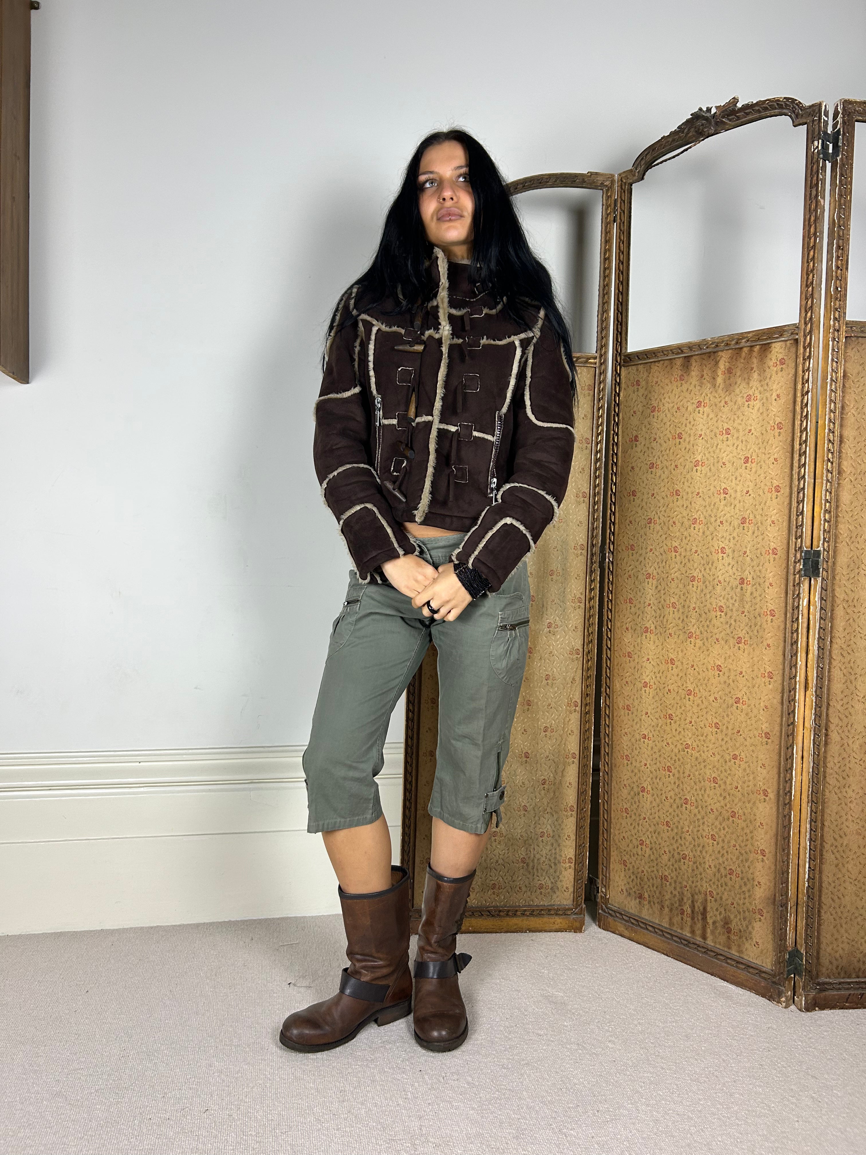 Brown Winter Cropped Coat