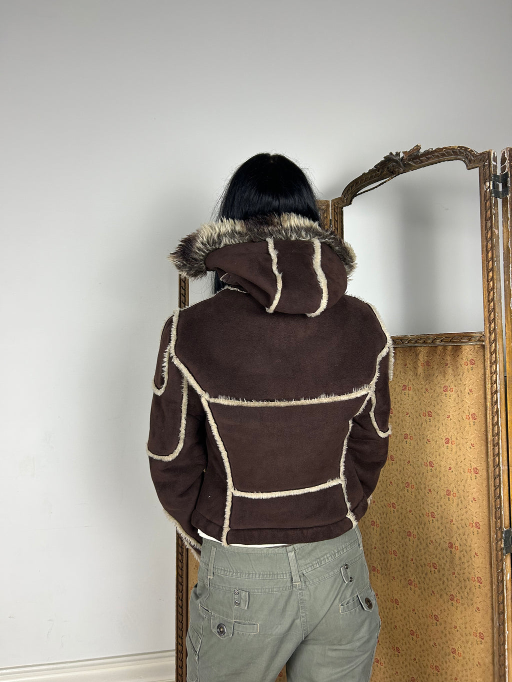 Brown Winter Cropped Coat