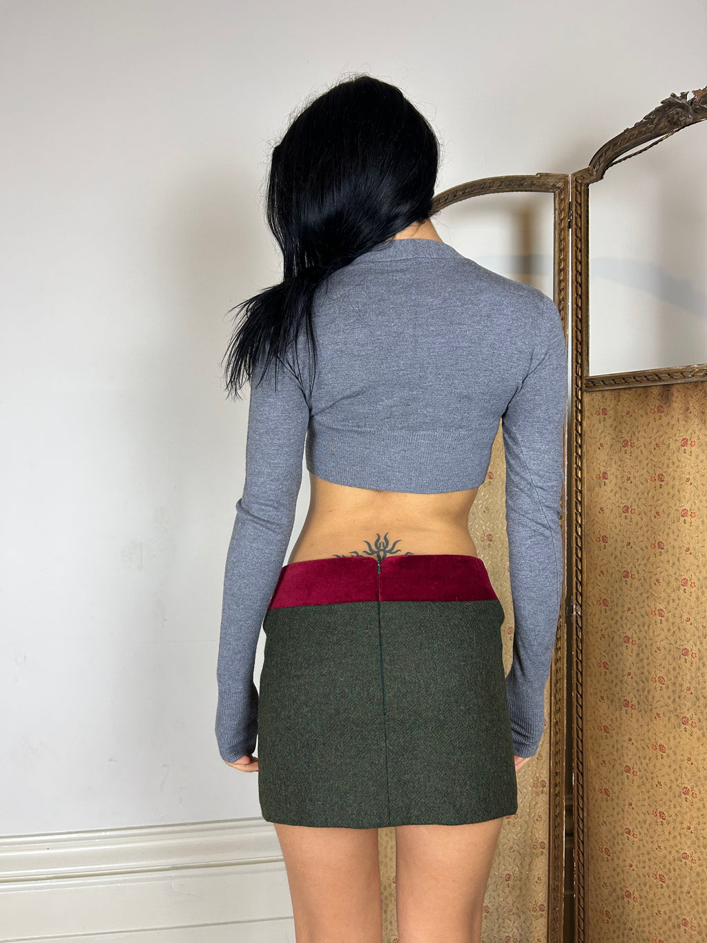 Grey Cropped Cardigan